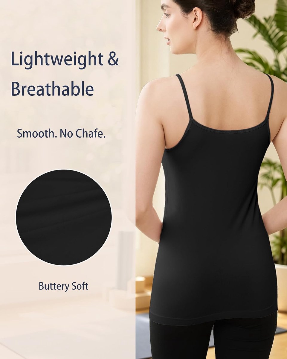 fit camisole voor dames - Naadloze, lichtgewicht, superzachte tanktop voor laagjes