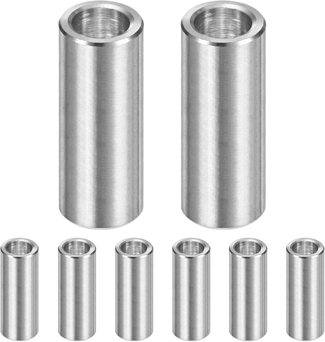 METERXITY 8 STKS M8 304 Rvs Spacers 8mm ID x 12mm OD x 30mm l Metalen Schroef Standoff Bus Plain Finish Ronde Spacer 304 Roestvrij Staal voor Schroeven Bouten Zilver