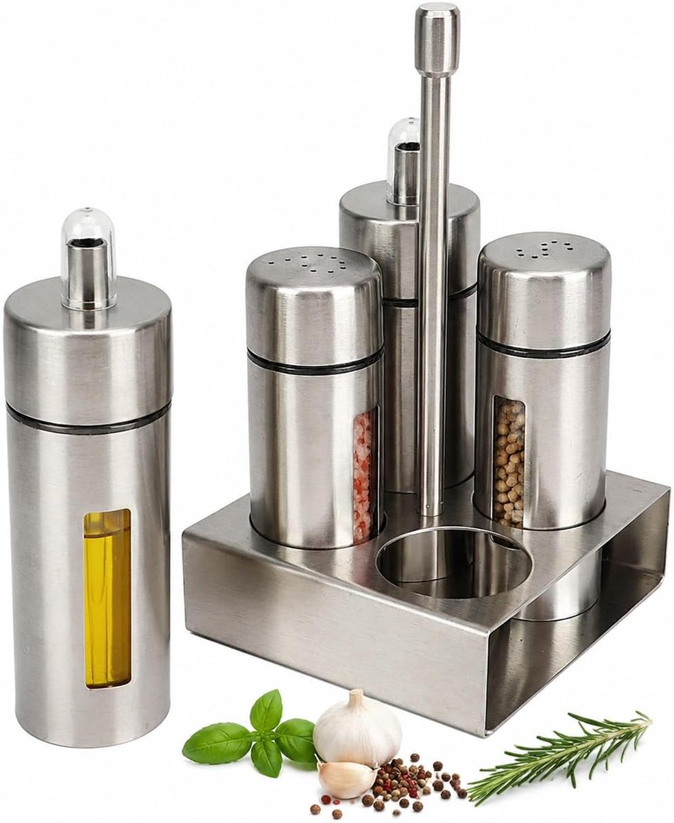 RVS Azijnfles Shaker met Basisstandaard Keuken Restaurant