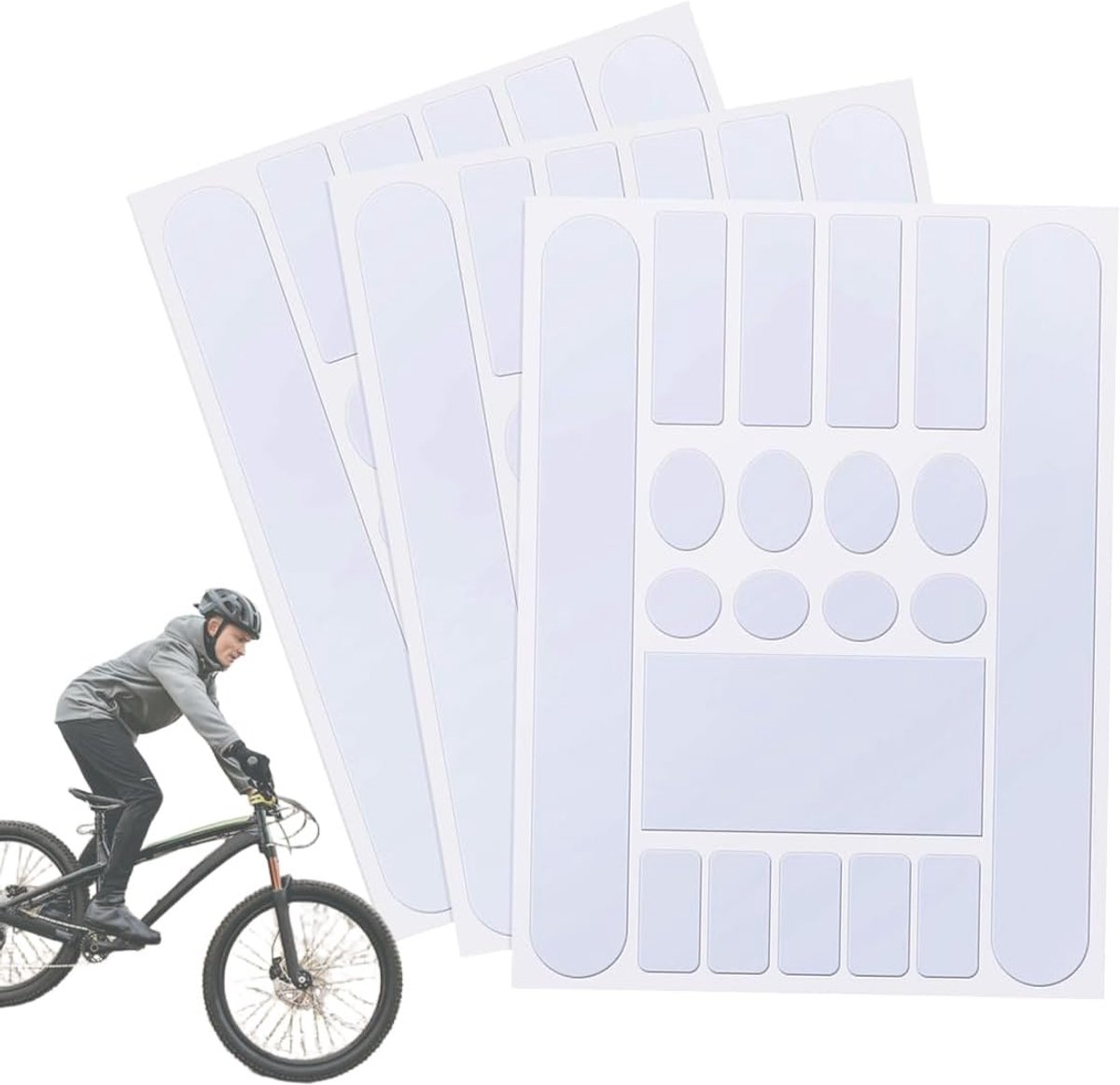 3 stuks fietsstickers, beschermfolie voor fietsframe, MTB, fiets, MTB, enz