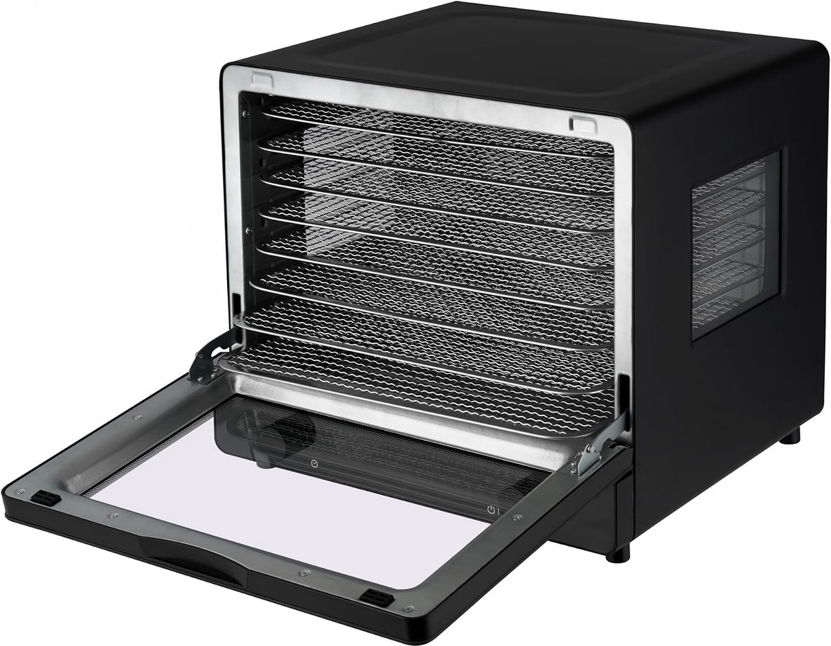 NIR+ infrarood droogautomaat XXL – 500 W droogapparaat voor snel en voorzichtig drogen met 8 roestvrijstalen roosters, timer 1-49 uur, stil <47 dB, 28,5 l binnenruimte