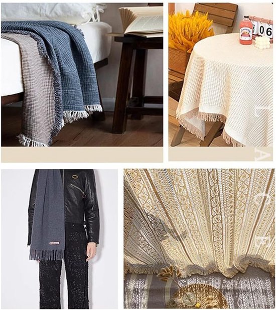 kwastlint 5 cm franje boord polyestervezel kant lint gordijnboord kwastboord lint voor naaien quilten kleding kostuums kussendecoratie doe-het-zelf woondecoratie zwart 5 m — afbeelding 3