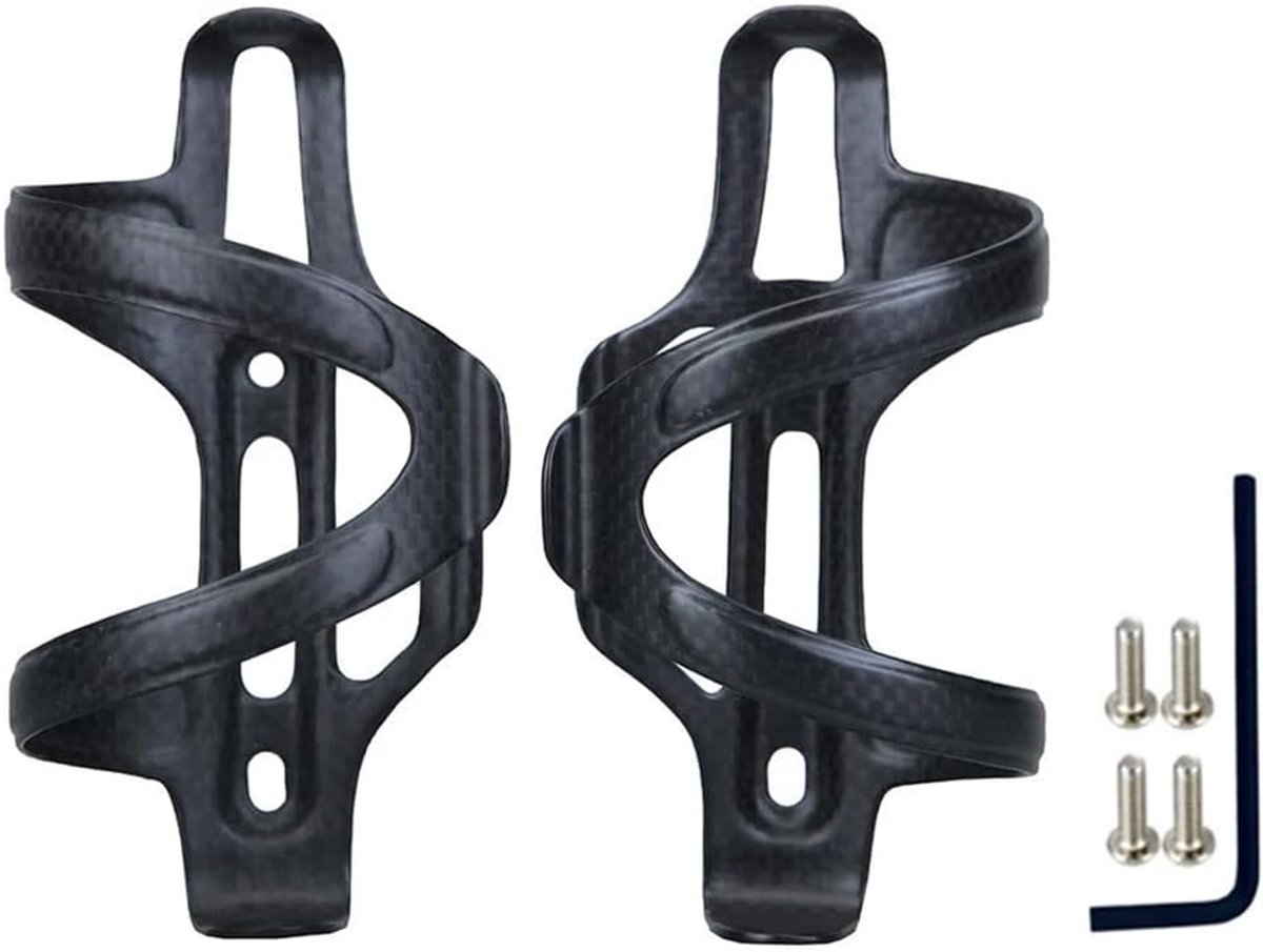 Flessenhouders voor fiets, volledig koolstof, waterfleshouder, lichte bekerhouder voor mountainbike, racefiets (mat links + rechts)