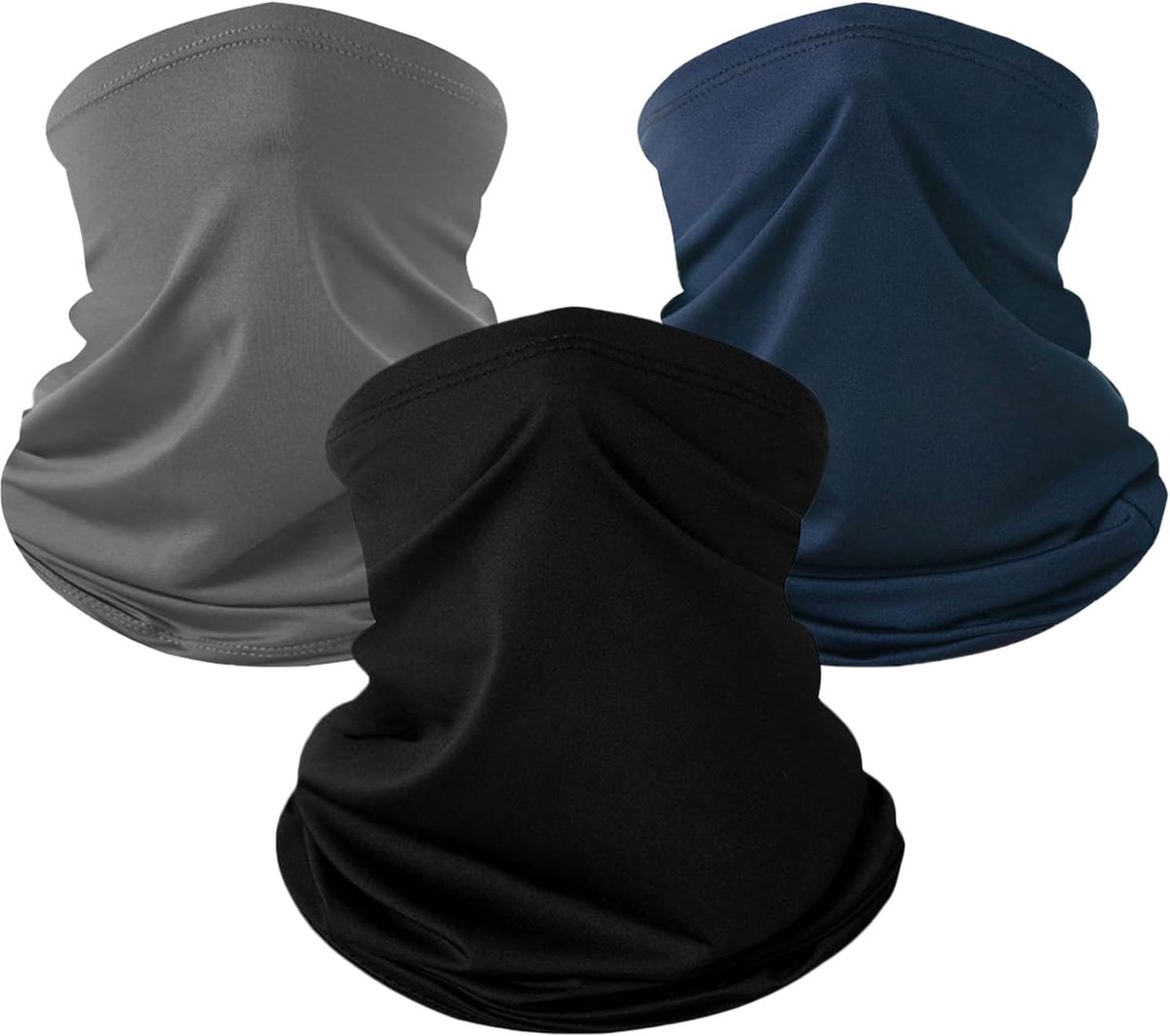 3 stuks neksluier, multifunctionele hoofddeksels, gezichtsmasker voor mannen en vrouwen, elastische buisvormige halsbeenkappen, UV-bestendig, winddichte halsdoek voor sport, fietsen, wandelen