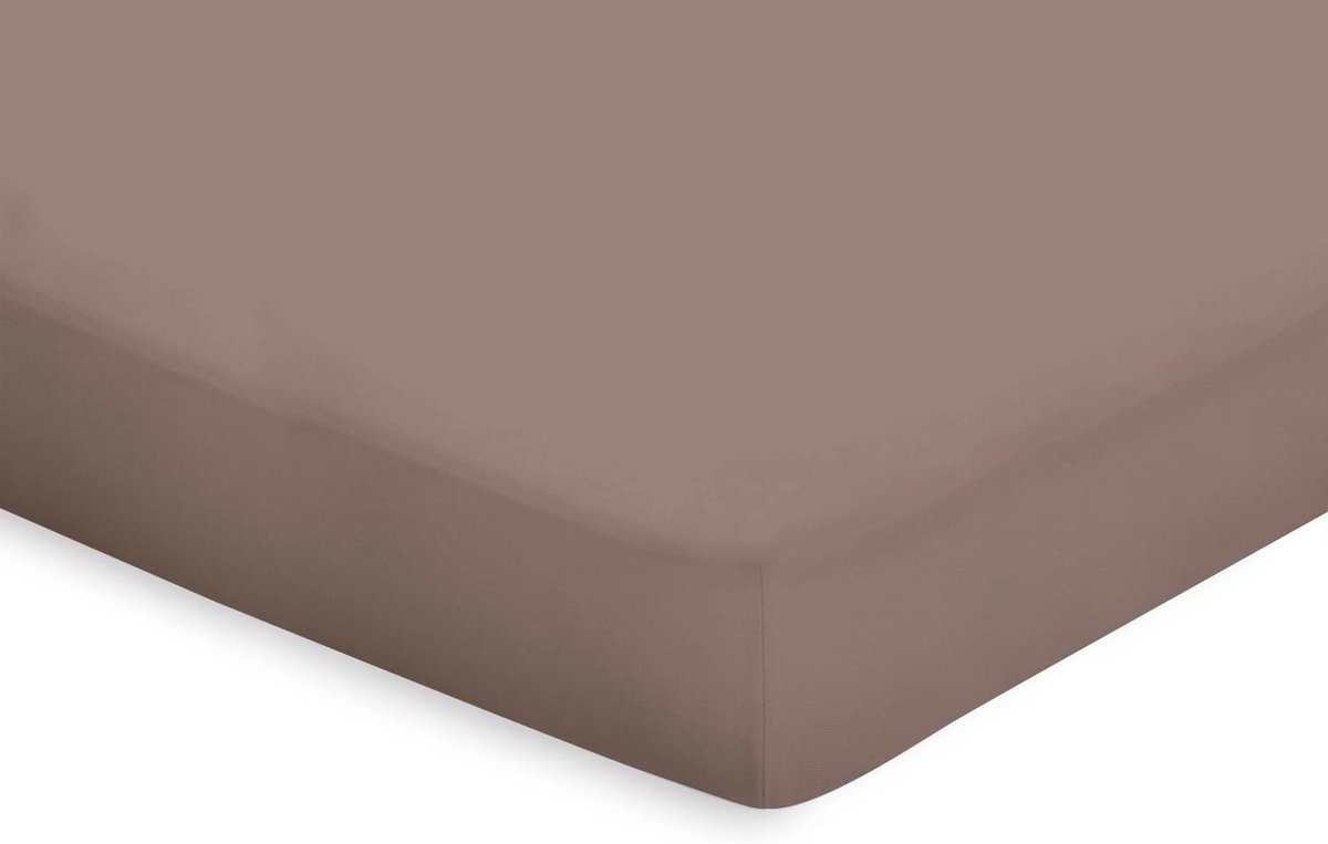 Hoeslaken Katoen Perkal - taupe 90x210/220cm