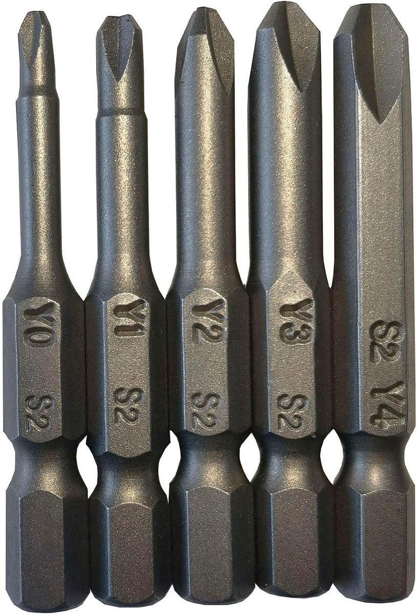 Y1 Y2 Y3 Y4,5 stuks Tri Wing schroevendraaierbitset, Tri Wing multifunctionele magneetschroevendraaierbit voor montage en reparatie