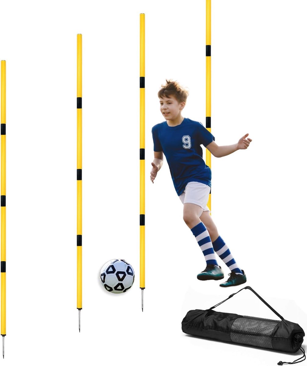 behendigheidsstokken, 1,7 m verstelbare voetbaltrainingsstangen | Verbeter uithoudingsvermogen, snelheid en beenwerk voor sporters, kinderen en volwassenen