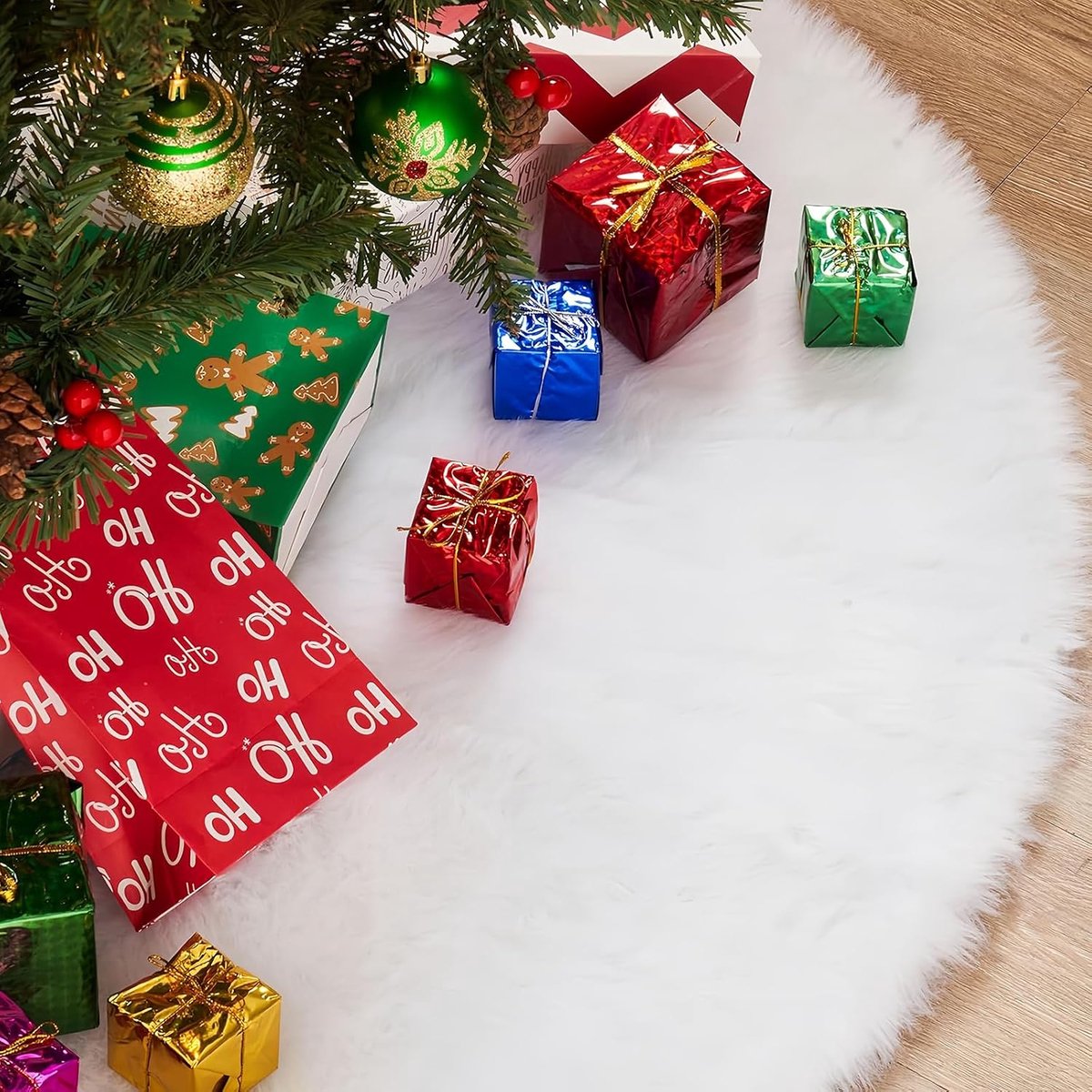 Rok, Korte Faux Bont Kerstboom Rok, Kerstboom Decoratie, (36inch/90cm)