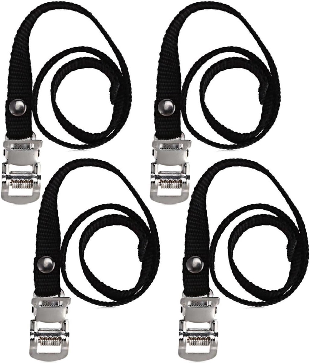 Pedalbanden voor hometrainer, 4 stuks fietspedalen clips instelbare pedalen banden oefening fiets anti-slip banden universele vervangende voetpedaal onderdelen voor oefening spinfiets en