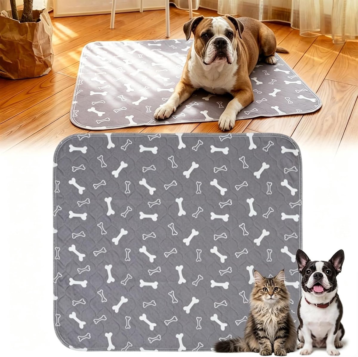 KZQ Wasbare Puppy Trainingsmat, Herbruikbare Plasmat Voor Honden En Katten, 80x100 Cm, Zindelijkheidsmat Voor Binnenshuis