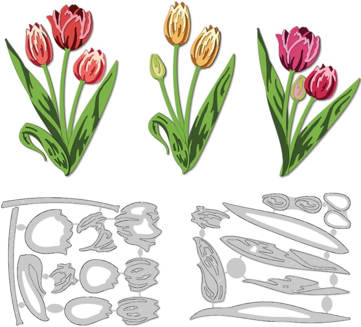 Stansen Lentebloemen Koolstofstaal Frame Sjablonen Scrapbooking Stanssjablonen Nieuwigheden 2024 Voor Kaarten Ontwerp Begroeting Bruiloft Foto