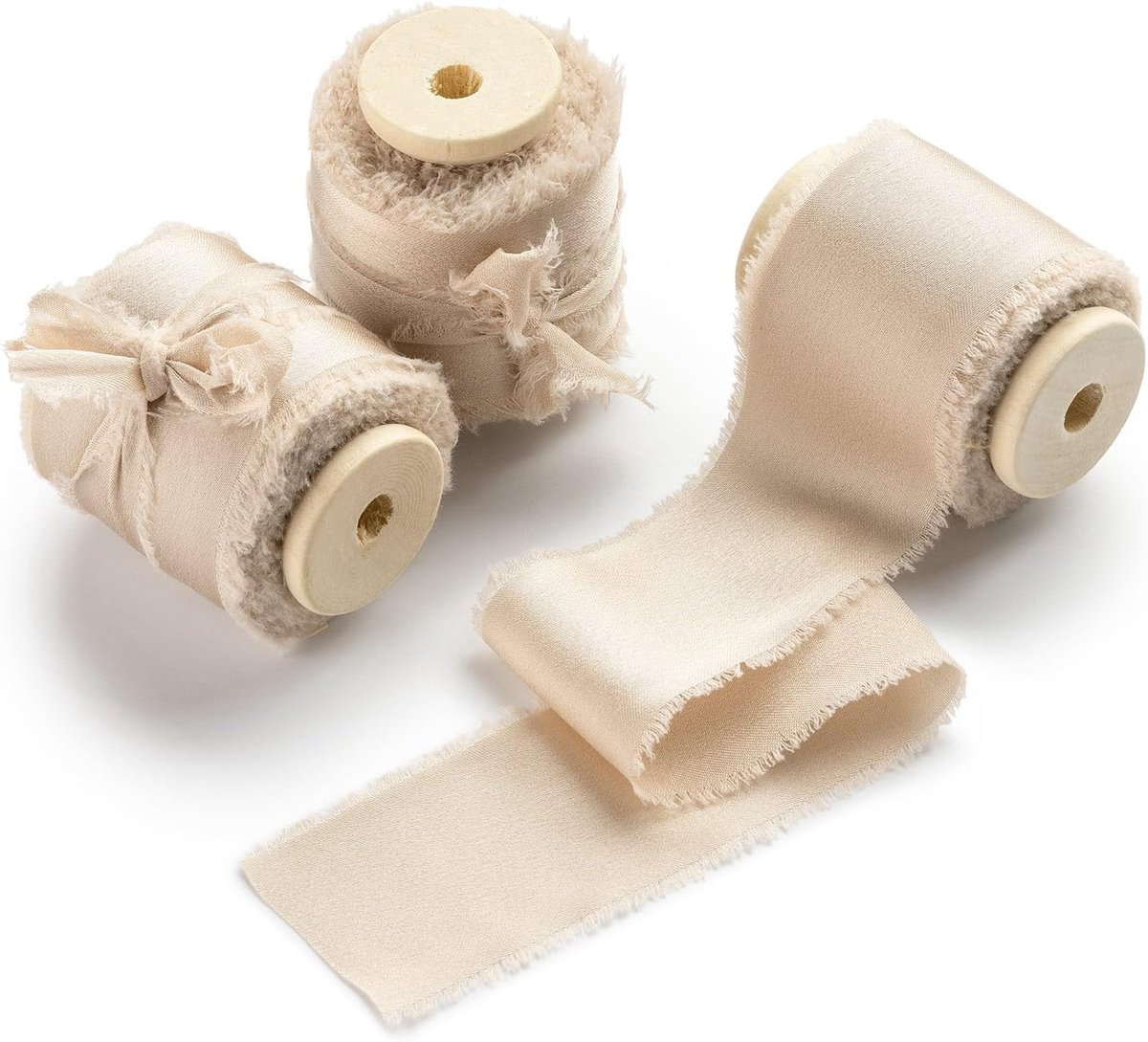 satijnen lint 3,8 cm geschenklint stoffen lint met franjes striklint breed stoffen lint (DD-13, 3,8 cm x 4,5 m)