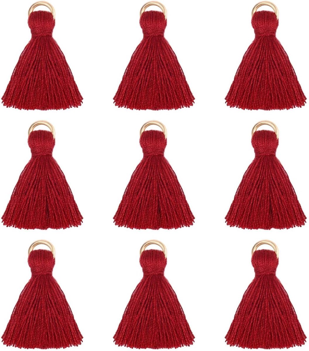 Kwastjes, hangers, rode kwastjes, bedels voor het maken van sieraden | 25 mm kwastjes mini kwastjes hanger rood kleine kwastjes armband sleutelhanger tassen hoed bladwijzer maken accessoires