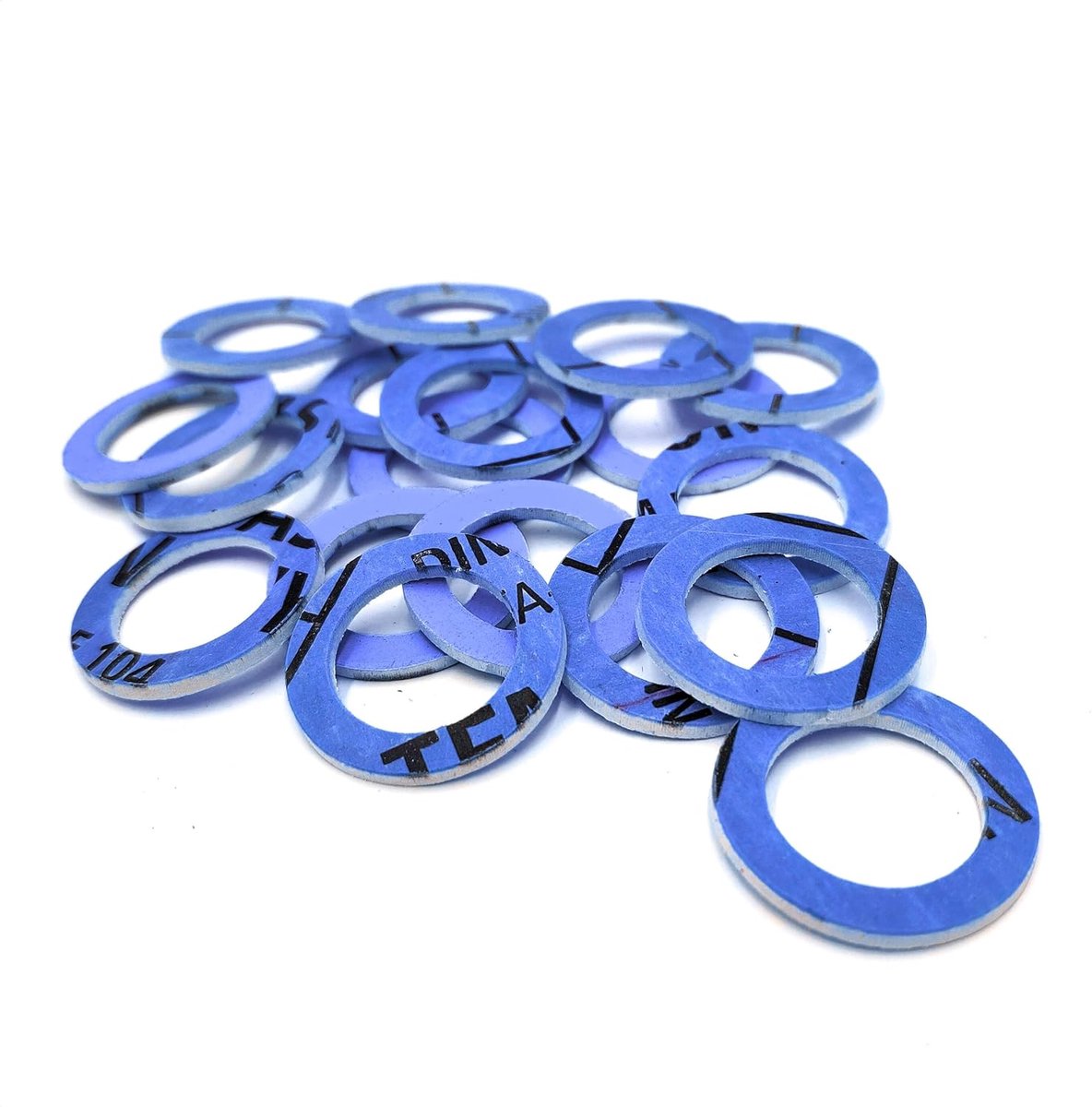 Platte afdichtingsset 1/4 inch, 25 stuks, afdichting van NBR-rubber, afdichtingsringen, set 1/4 inch, platte afdichtingen, blauw…