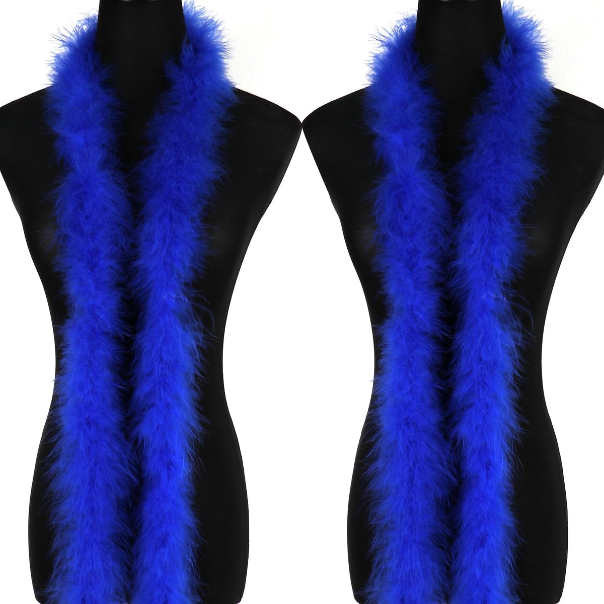 2Pcs 2Yards 20G Koningsblauw Pluizige Marabou Veer Boa Voor Vrouwen Boa Diy Craft Naaien Trim Thuis Bruiloft Party Kerst Decoratie