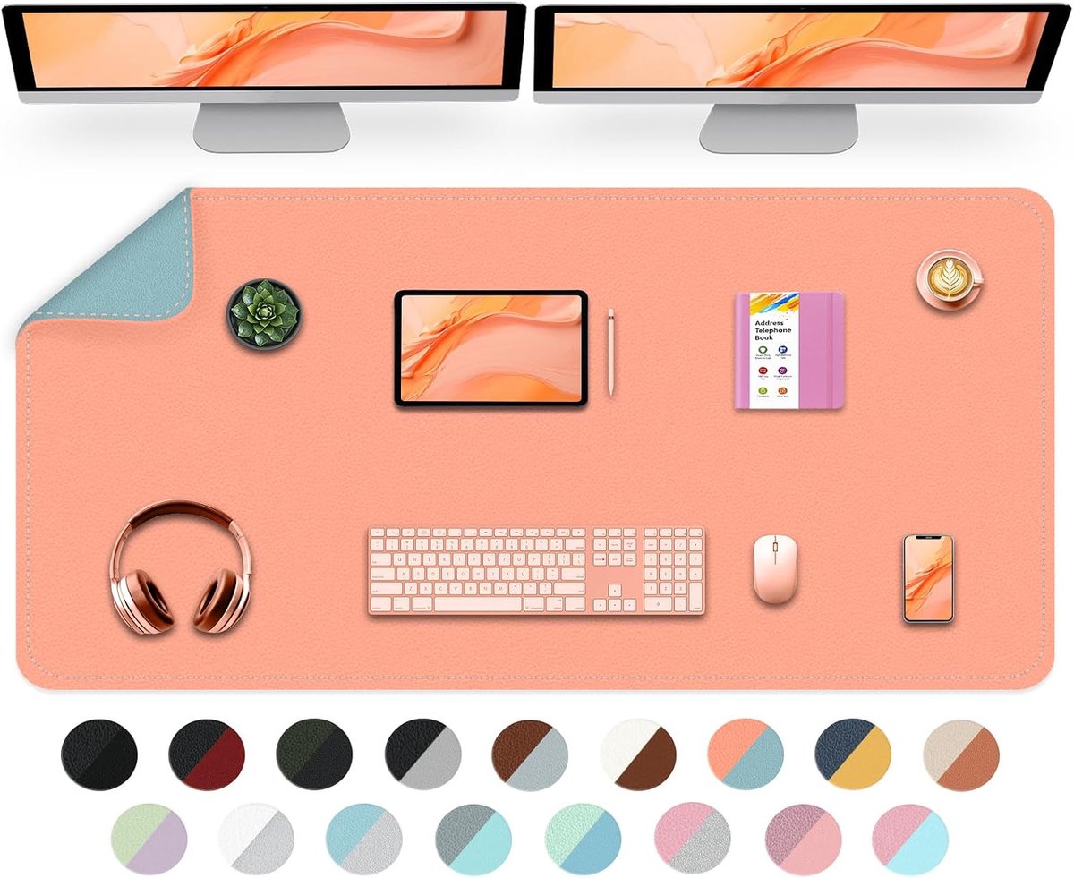 bureaumat, waterdichte bureaumat tafelbeschermer, gemakkelijk schoon te maken laptopmat, grote muismat lederen schrijfmat met suède voor kantoor/thuis/decoratie -120 cm x 60 cm