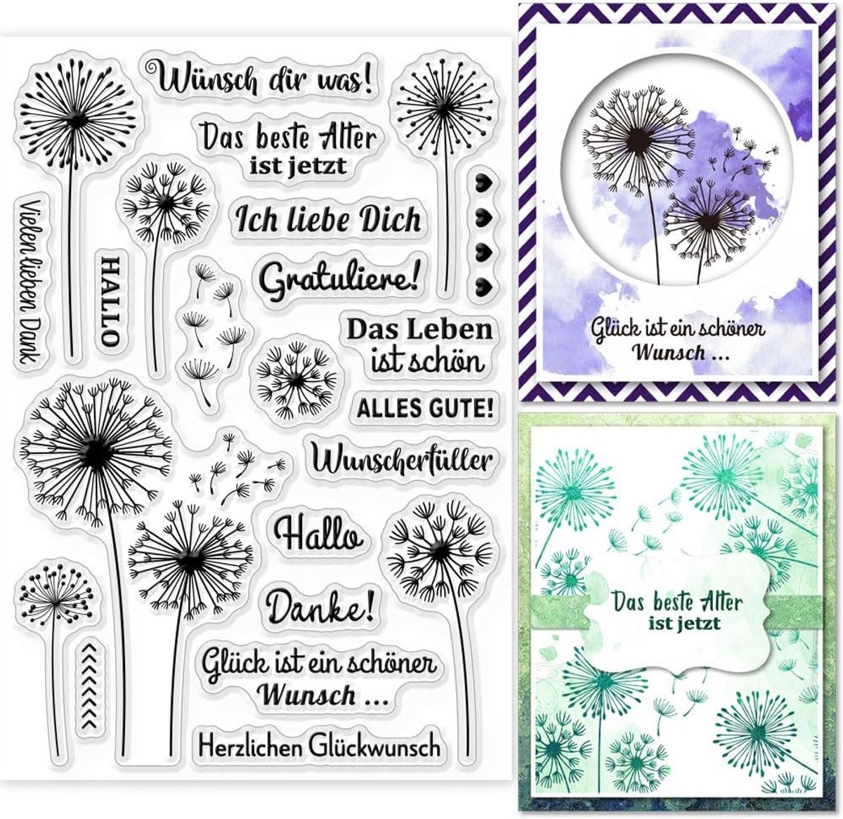 Spreuken Duitse en paardenbloem transparante stempels voor doe-het-zelf scrapbooking Duits emotioneel woord siliconen stempel transparante stempel zegel voor kaarten dagboek