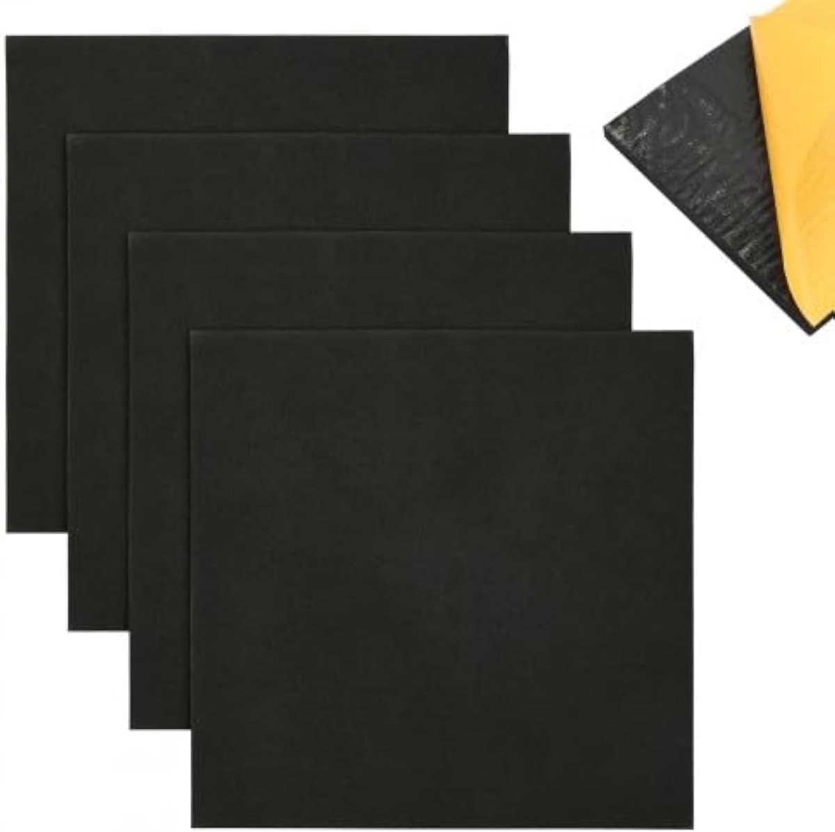150 x 150 mm EVA anti-slip pads, zelfklevende rubberen pads voor meubels, antislip, zwart, voor meubels, sterke hechting, 10 mm dik