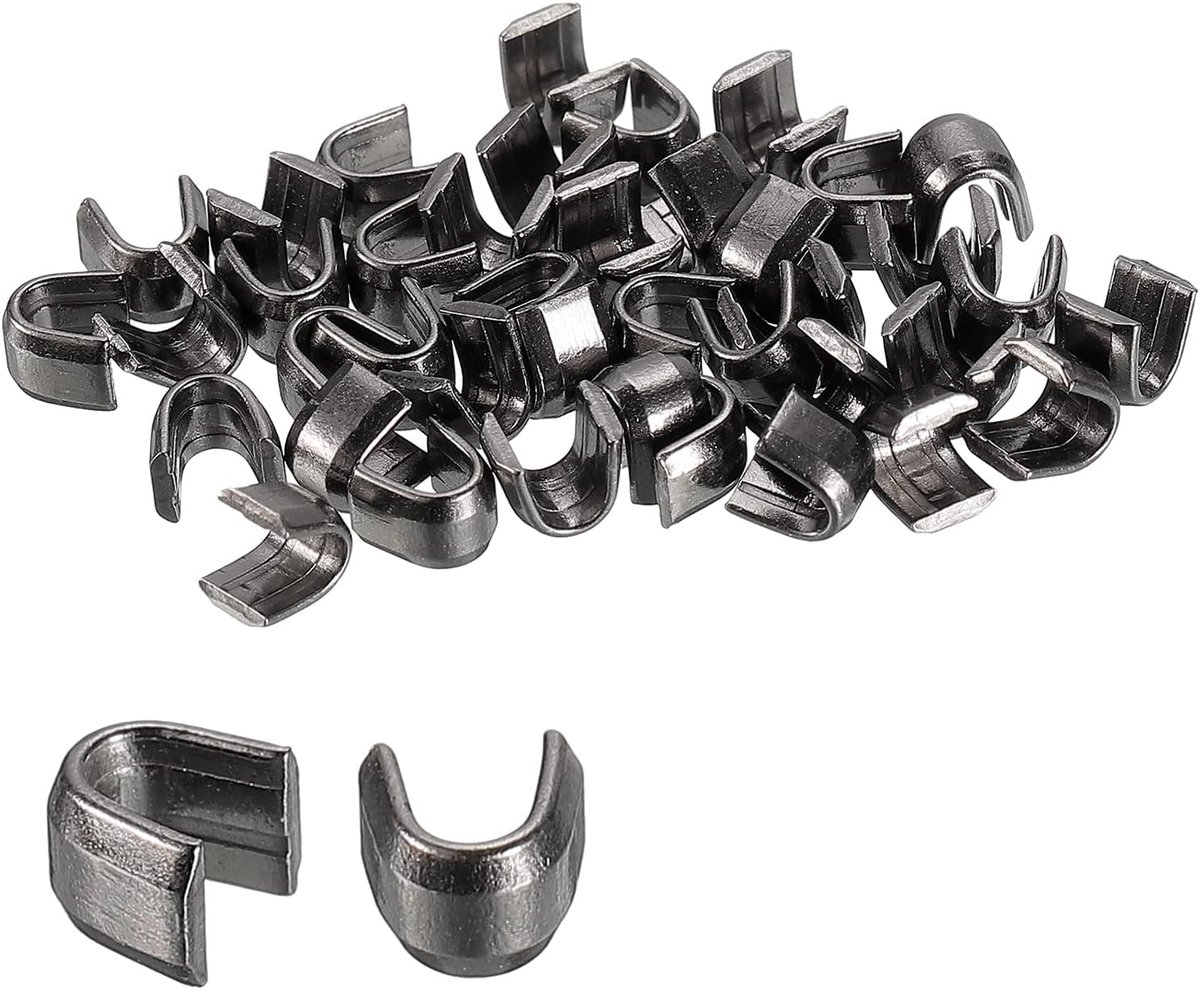 sourcing map 40 stuks ritssluiting schuifregelaars #10 U-vorm top stop voor tassen jassen jassen gesloten ritssluitingen vervangen metallic zwart