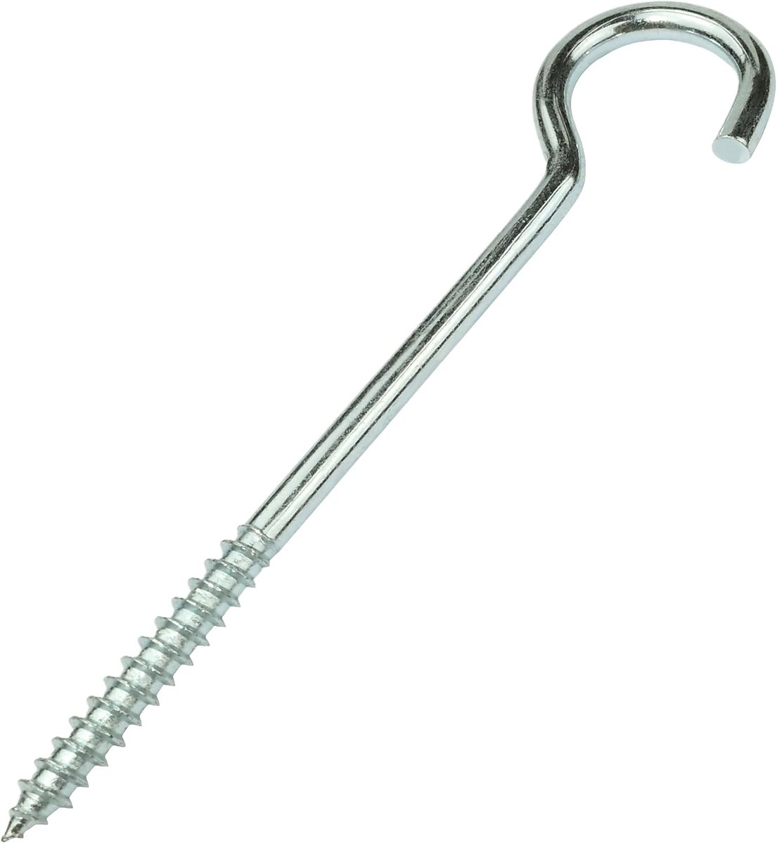 Haken om vast te schroeven Ø4x60mm in C-vorm - open haak met zelftappende schroef - van verzinkt staal - kleur zilver