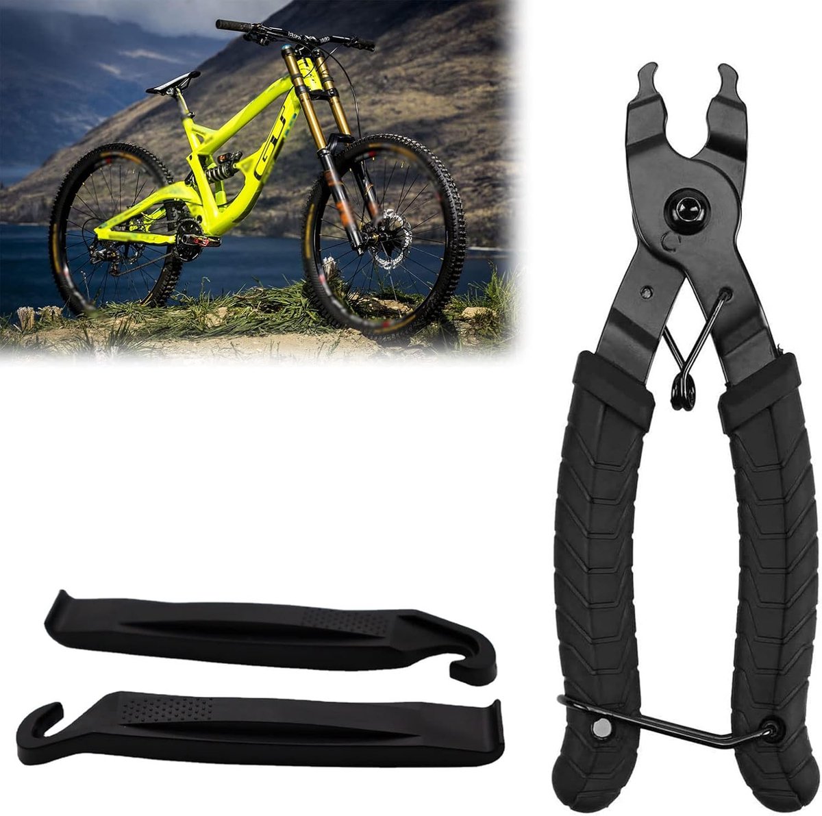 Kettingtang voor Fietskettingen - 2-in-1 Draagbare Tang Met Snelle Koppeling voor Openen en Sluiten - 3 Stuks