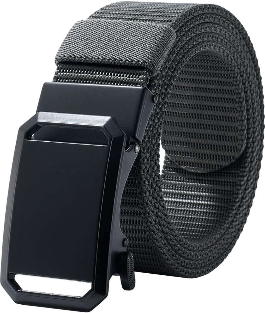 Herenriem voor heren, met ratel, automatische sluiting, werkriem, verstelbaar, voor heren, werk, outdoor, sport, wandelen, 130 cm L x 3,8 cm B