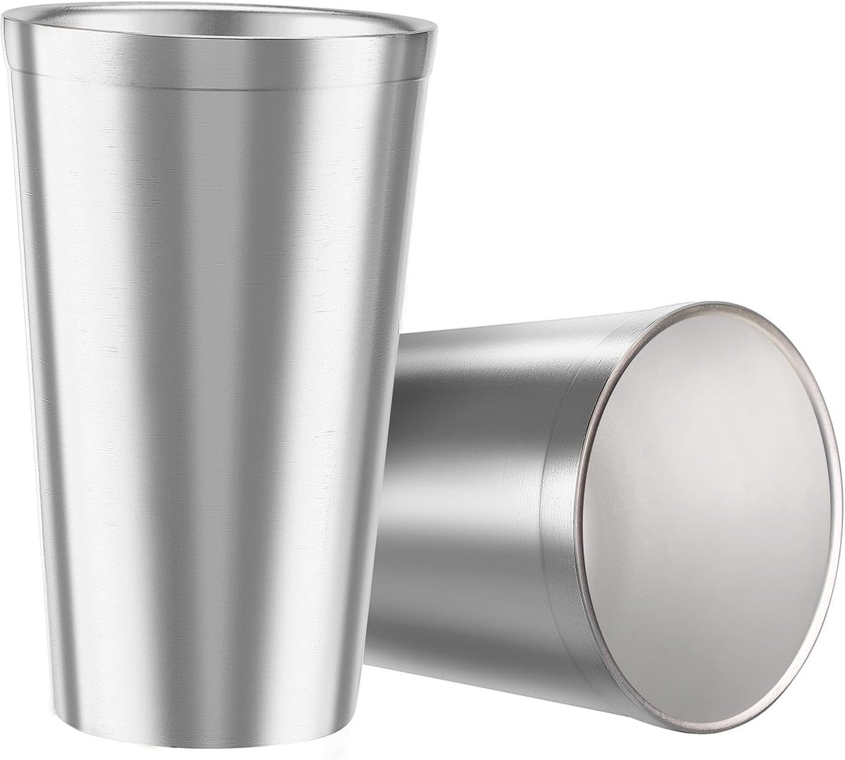 dubbelwandige geïsoleerde kopjes (set van 2) Stapelbaar, koffiekop/theekop/koelende bierglazen, geweldig voor kinderen, voor reizen, buiten, kamperen en dagelijks, 16 oz (480 ml)