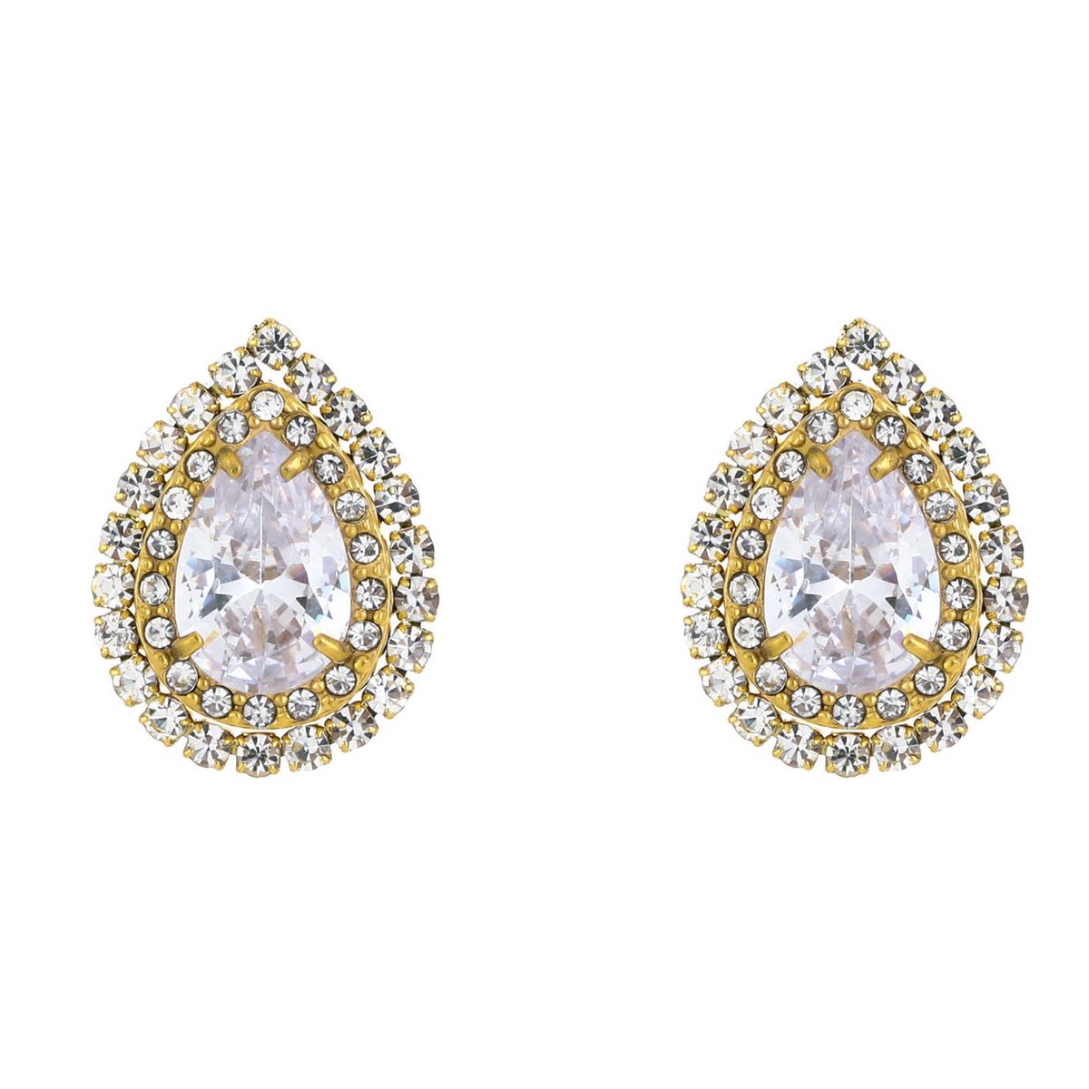 Michelle Bijou Oorbellen Chique Party Strass goud