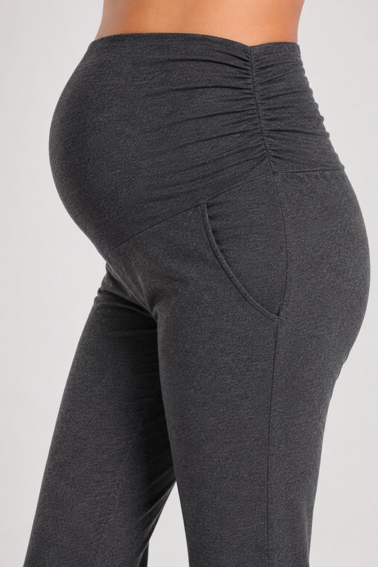 SparkNine Zenstretch zwangerschapslegging - flare broek met steekzakken - XXL - grijs - zachte stof - rekbaar & stijlvol - praktisch - maternity — afbeelding 5