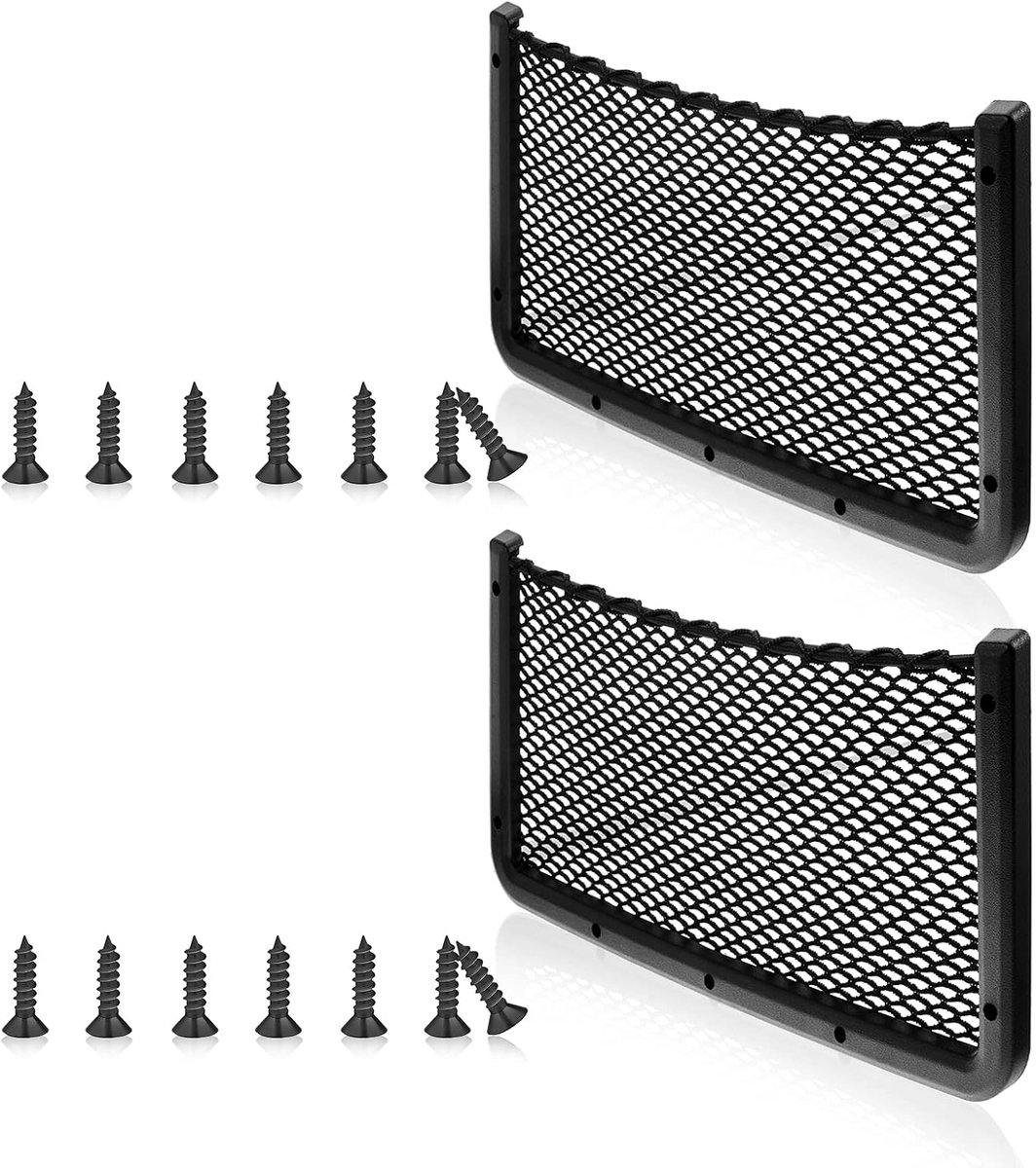 Opbergnetzak voor Boot en Auto - 2 Stuks - Met ABS Kunststof Frame - 40x20 cm - Voor Telefoon - Lading en Accessoires - Incl - Schroeven