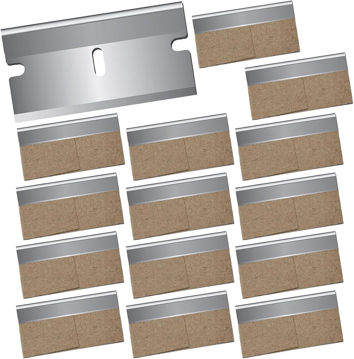 Schrapers, reservemessen, 40 mm x 20 mm | Schraper messen, reservemesjes, keramische schraper, messen keramische kookplaatschraper, roestvrij staal, zilverkleurig