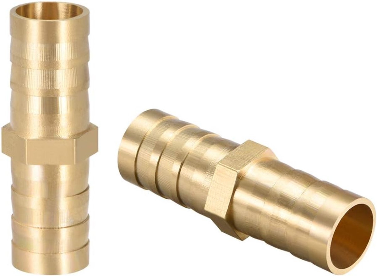 sourcing map 2 stuks messing slang aansluiting connector lucht water brandstof boot 15/32 " 12mm 2pcs