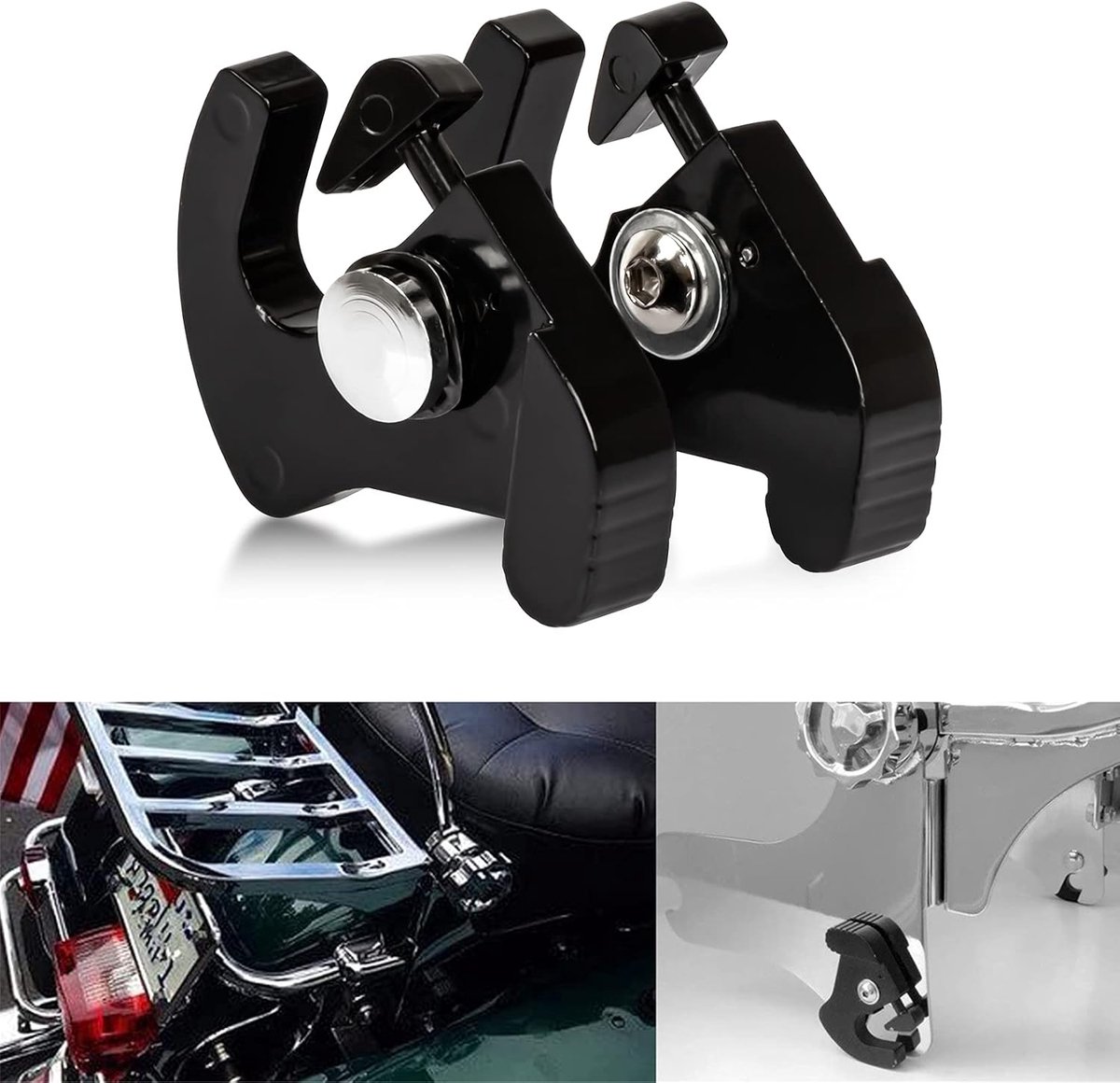 Bar, PSLER Bevestigingsset van aluminium, zwart, voor bagagedrager, Sissy Bar, afneembaar, voor