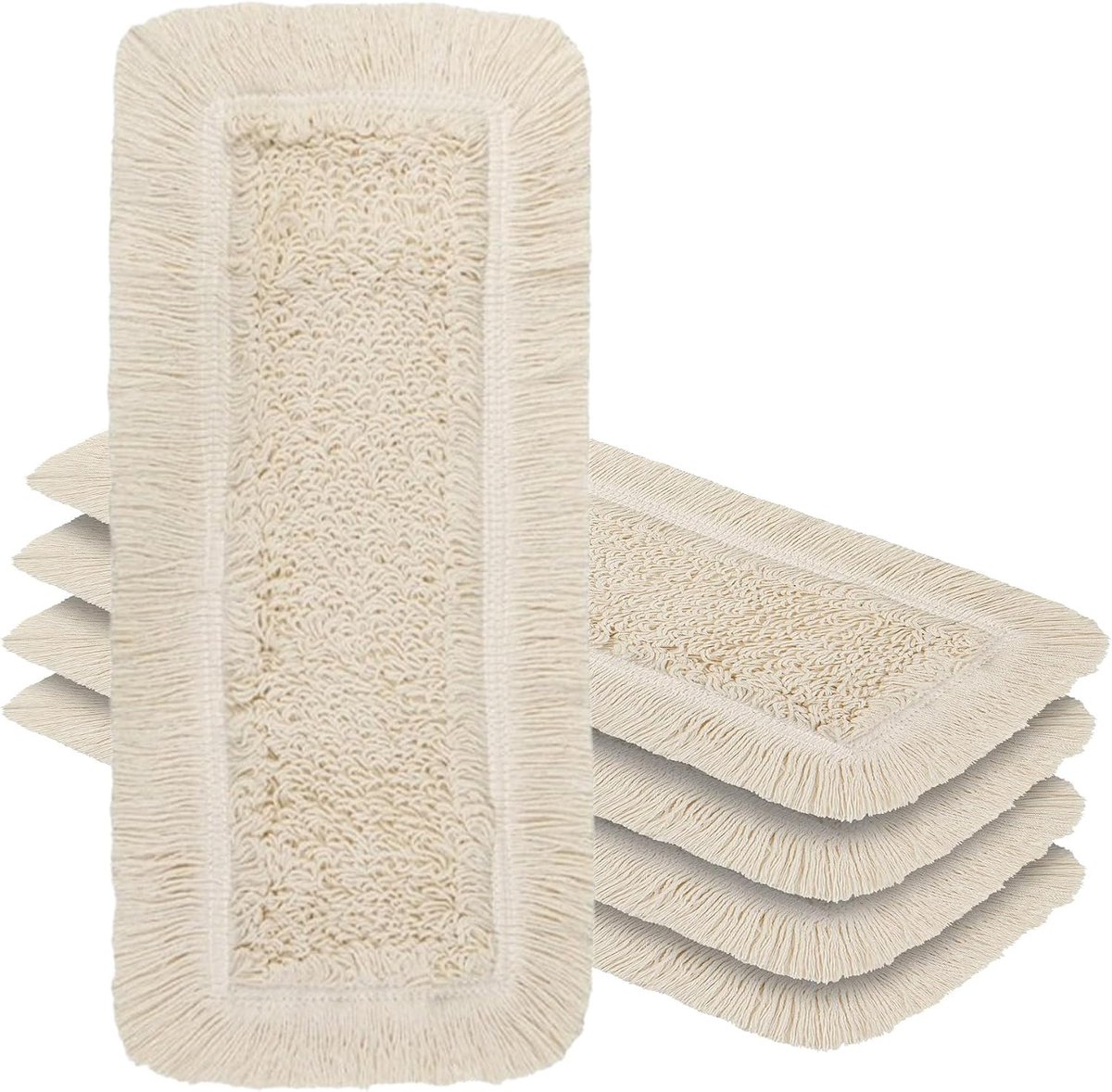 5 stuks wisserovertrek (40 cm), vloerwisserovertrek voor droge en natte reiniging, vloerwisserovertrek voor alle gangbare dweilhouders en persen, hoogwaardige wisserovertrek beige