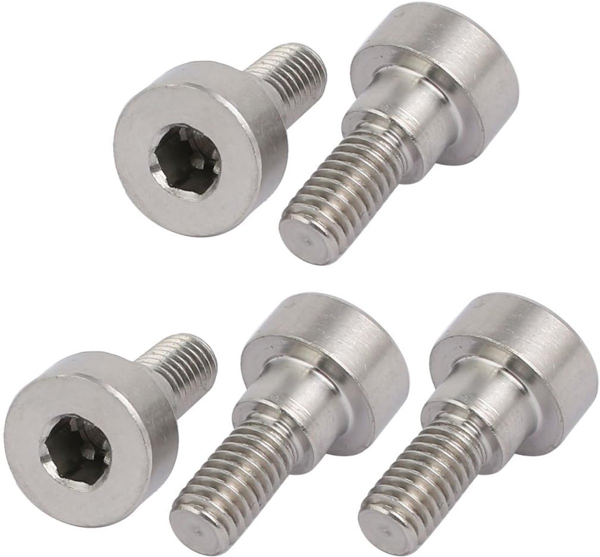 sourcing map 2 stuks. 304 roestvrij staal zeskant schouderbout 8 mm schouder diameter 5 mm lengte M6 de