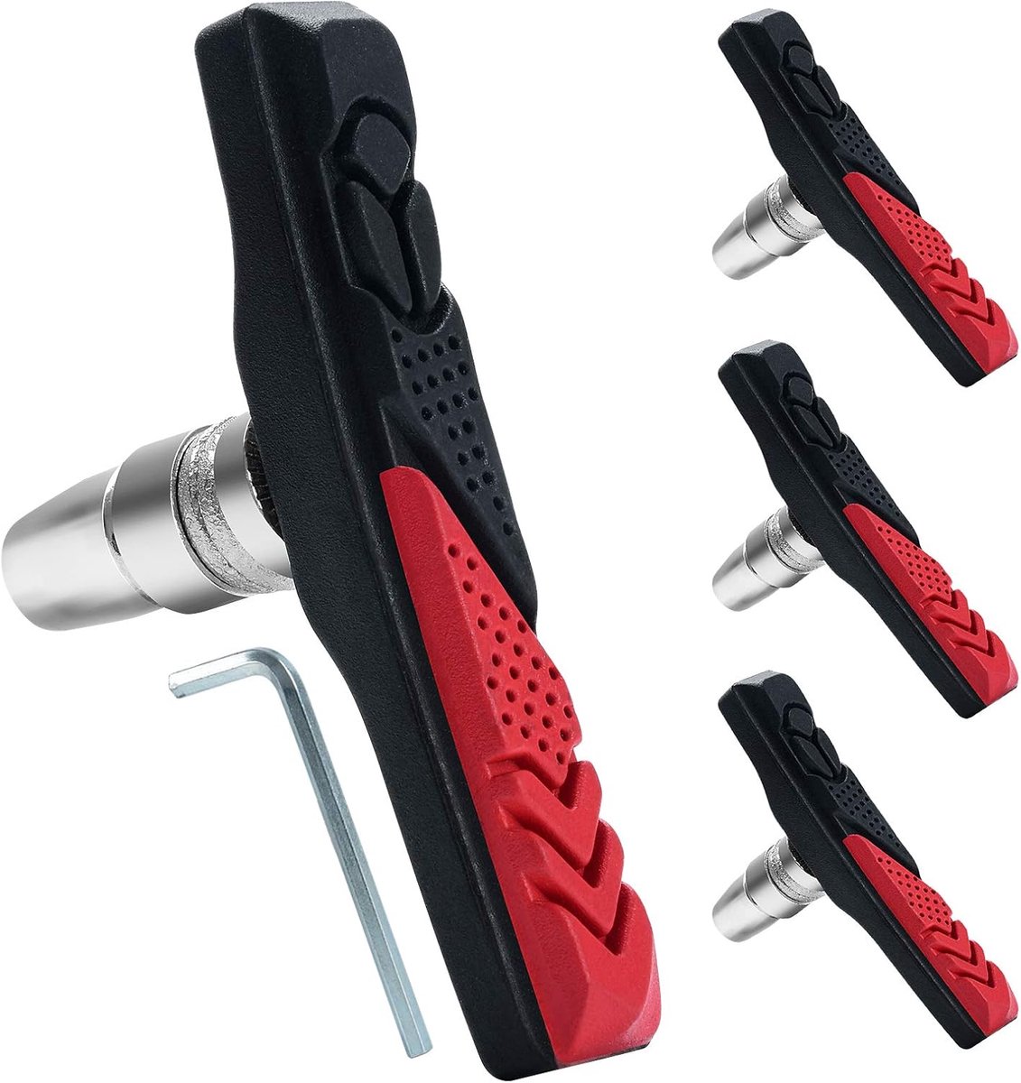 fietsremset V-type, 110 mm V-remklauw, 72 mm fietsremblokkenset, aluminium fietsremhendel, F/R-rembehuizing en -kabel, remmen V-type vervangingsset voor MTB, racefiets, BMX, E-fiets