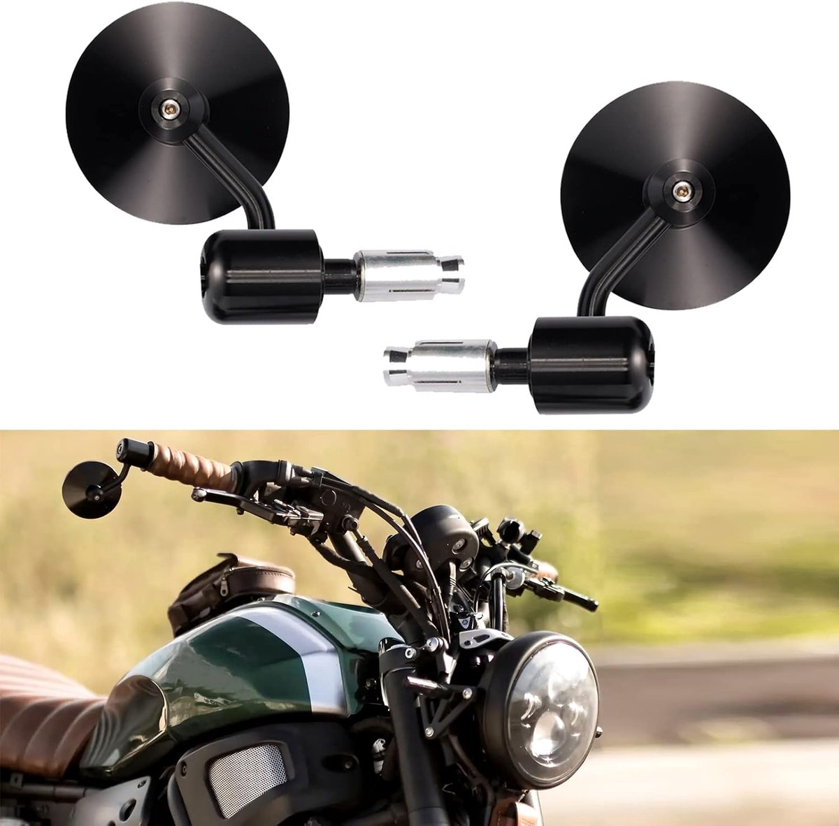 7/8" Stuuruiteinde Achteruitkijkspiegel CNC Universele Motorfiets Zijspiegel Compatibel met Grom Z900 Z125 Pro Straatfiets ATV MT-03 MT-07 MT-09 CBR600.
