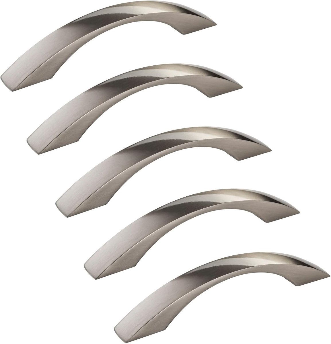 5 stuks Handgrepen ZOE Boorgatafstand (BA) 128 mm roestvrij staal look Ladegrepen Booggrepen