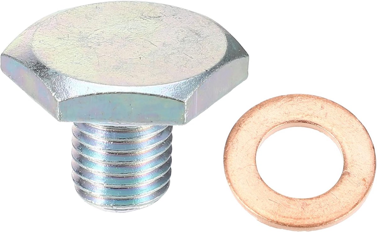 ABSOPRO 1 Set M10x1.25 Car Engine Oil Drain Plug with Washer 1146063 for Ford Focus 2004-2020 for Peugeot Steel Silver Tone