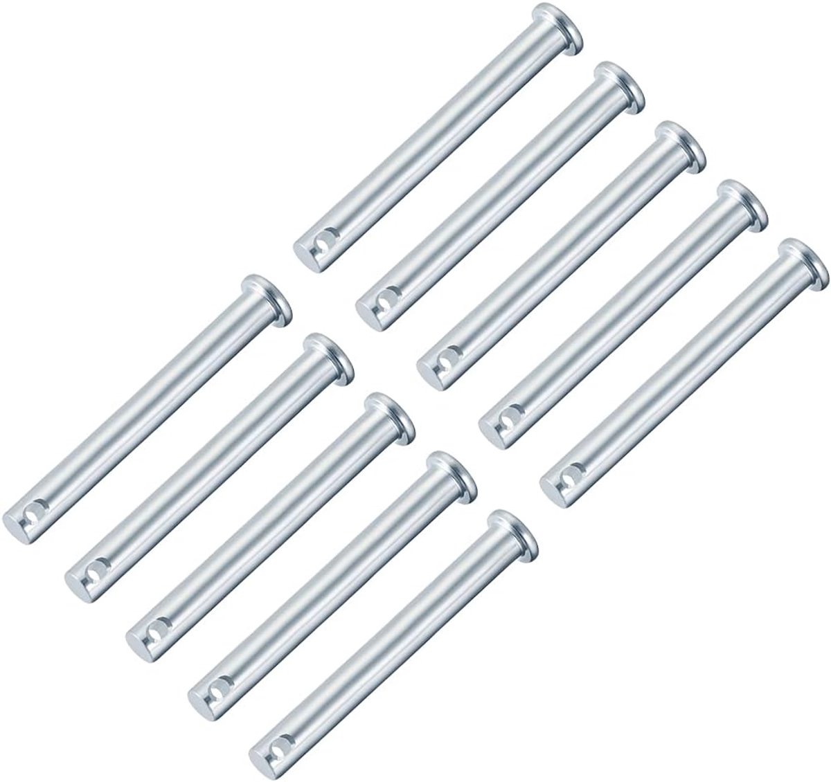 sourcing map 10 stuks eengat vorkbouten 8 mm x 20 mm platte kop verzinkt staal 8mm x 70mm 10Pcs