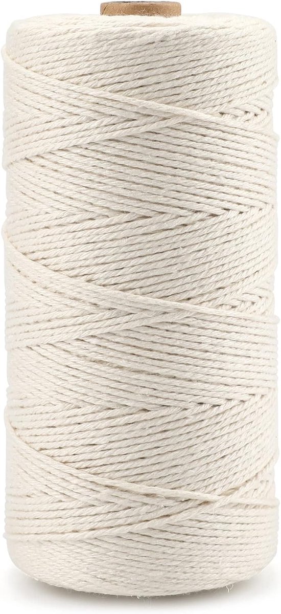 koord macramé garen knutselkoord 1,5 mm x 300 m voor doe-het-zelf, geschenkverpakking, tuinieren (beige)