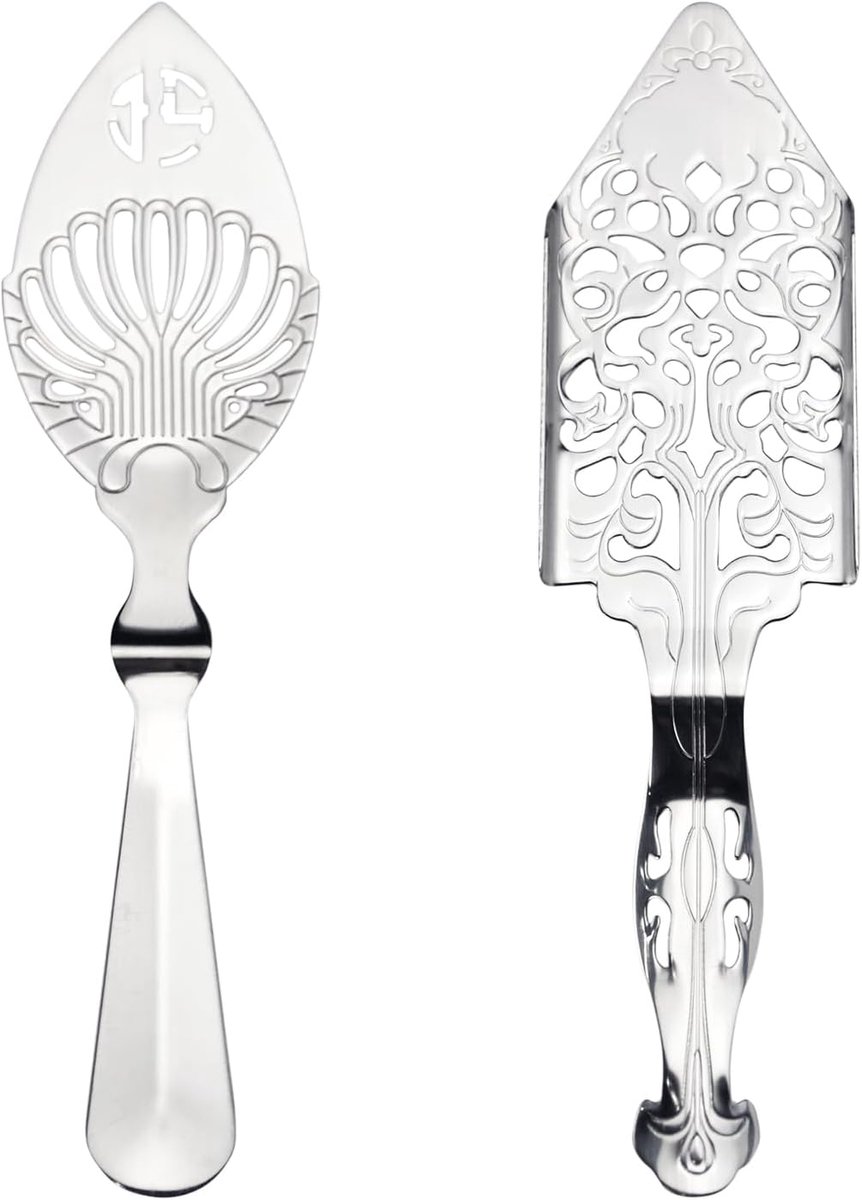 2 stuks alsepel, 304 roestvrij staal, multifunctionele koffietrelepels, cocktailbar, glazen beker, drinkfilter voor keuken, bar, gereedschap, zilver