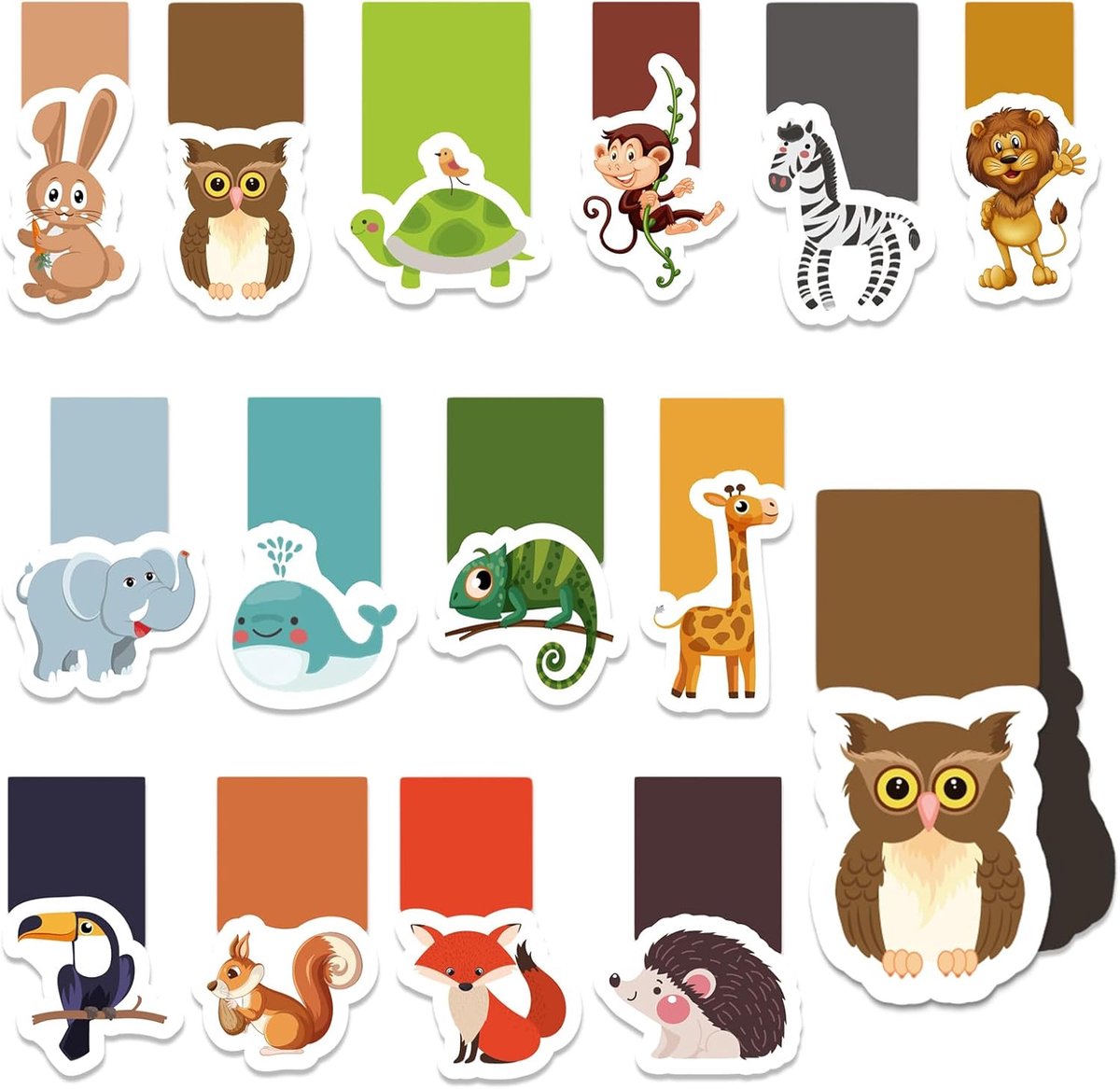 Boekenleggers voor kinderen, magische dieren, kleine cadeaus voor scholieren, jongens, meisjes, boekenliefhebbers, hoogwaardige magnetische boekenlegger, souvenir (dierlijk bos)
