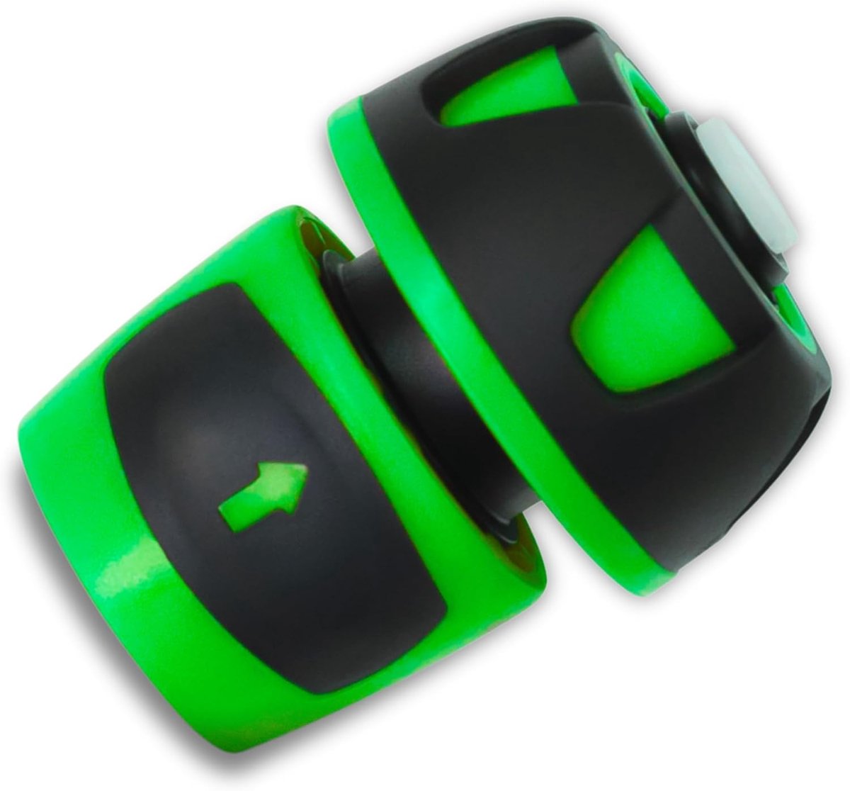 1 x slangkoppeling, 19 mm met AQUASTOP-slangkoppeling voor tuinslang, slangaansluiting, aansluiting, snelkoppeling, slangadapter (groen)