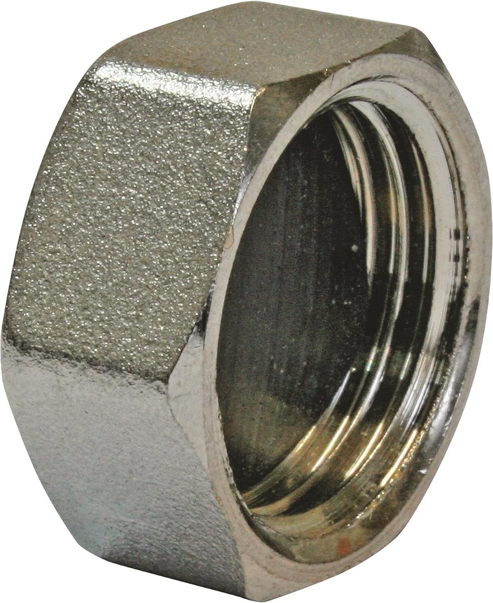 870-15C sluiting, vrouwelijk, messing, verchroomd, 1/2 inch, waterdicht, grijs | Krijg je spruitstuk eenvoudig met deze zelfdichtende stop van vernikkeld messing.