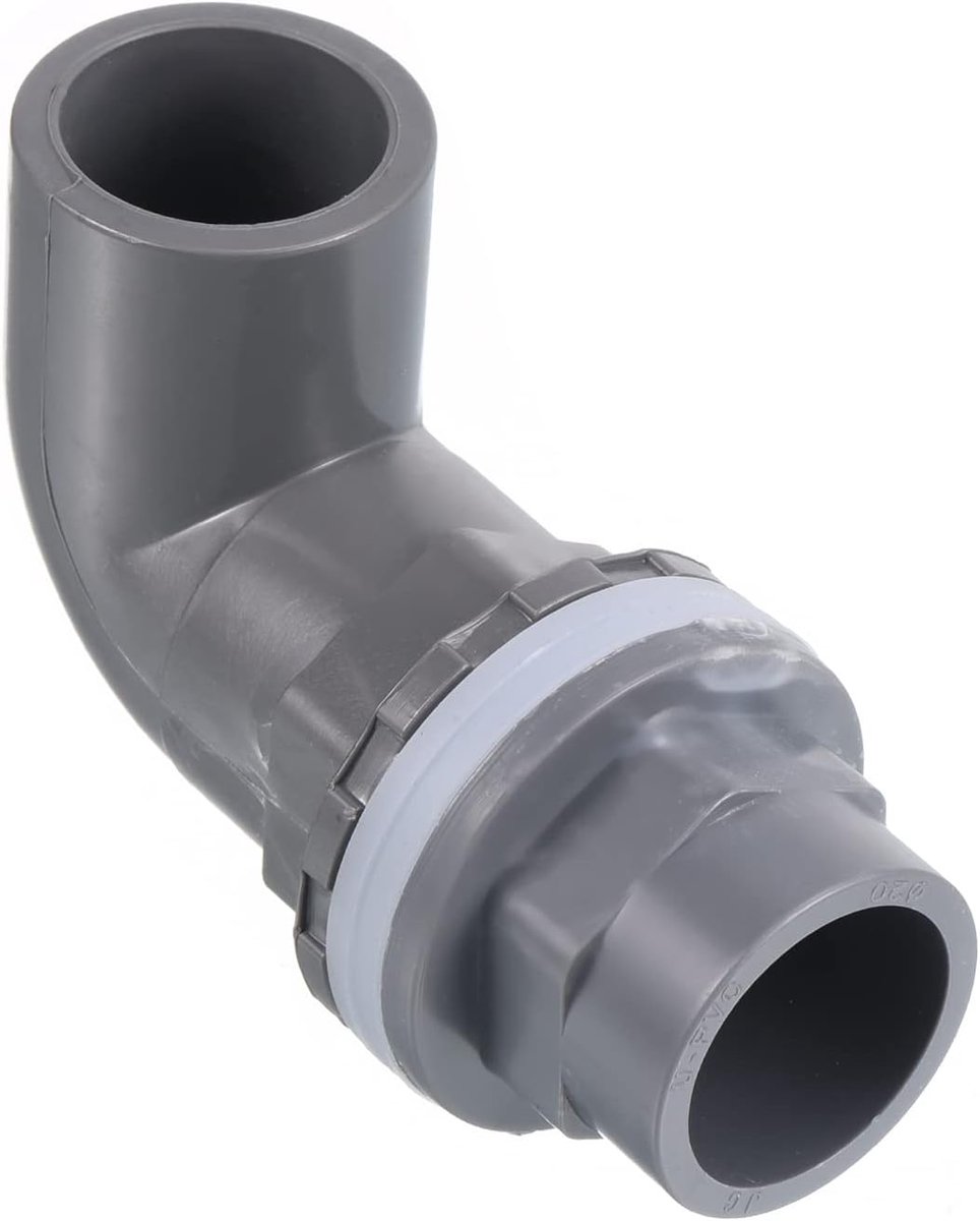 20mm/0.79" PVC elleboog watertank pijp connector, koppeling fitting adapter voor aquaria tanks, grijs