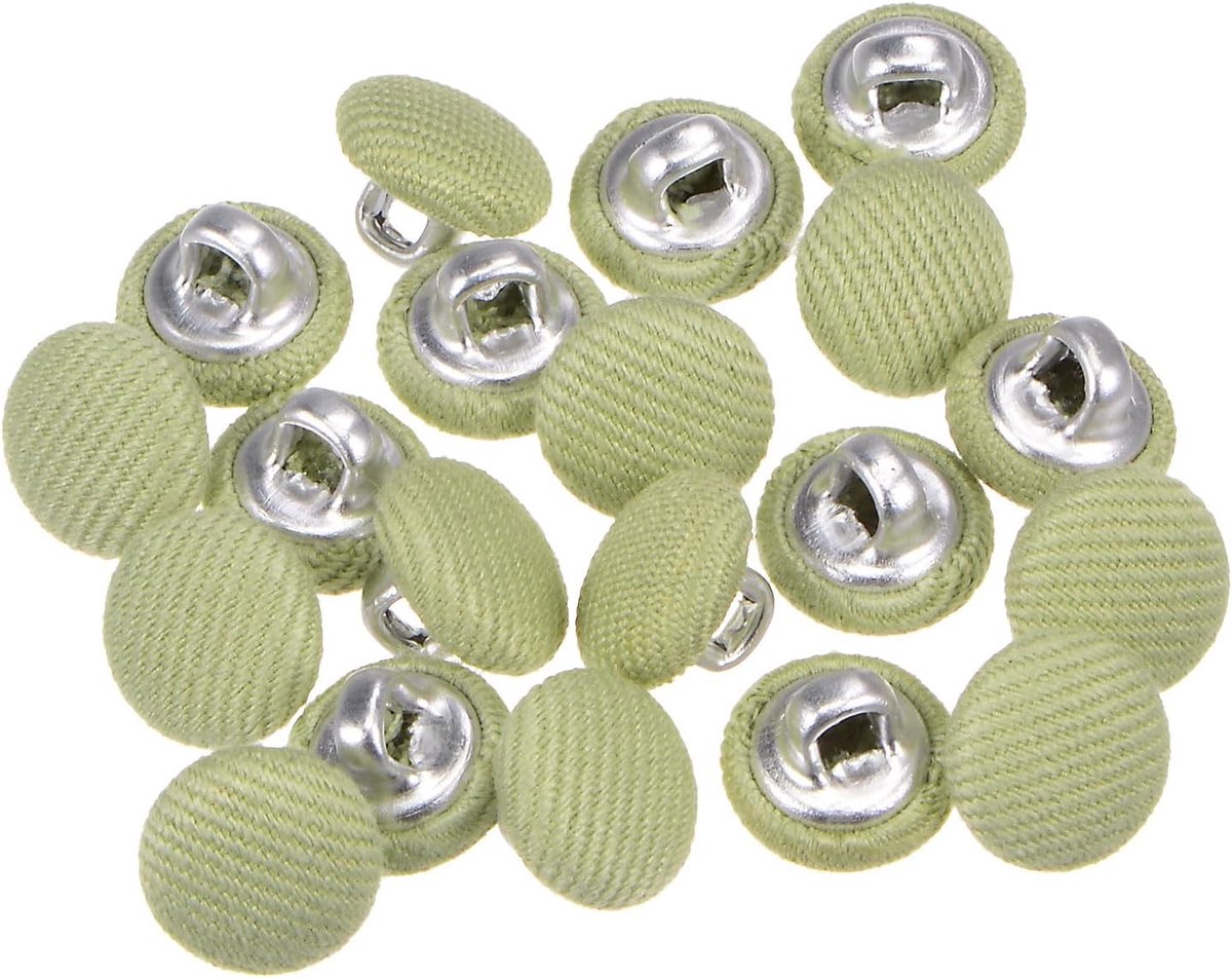 Knopen 10 mm met 16L katoenen bekleding voor pakken, overhemden en jassen, lichtgroen