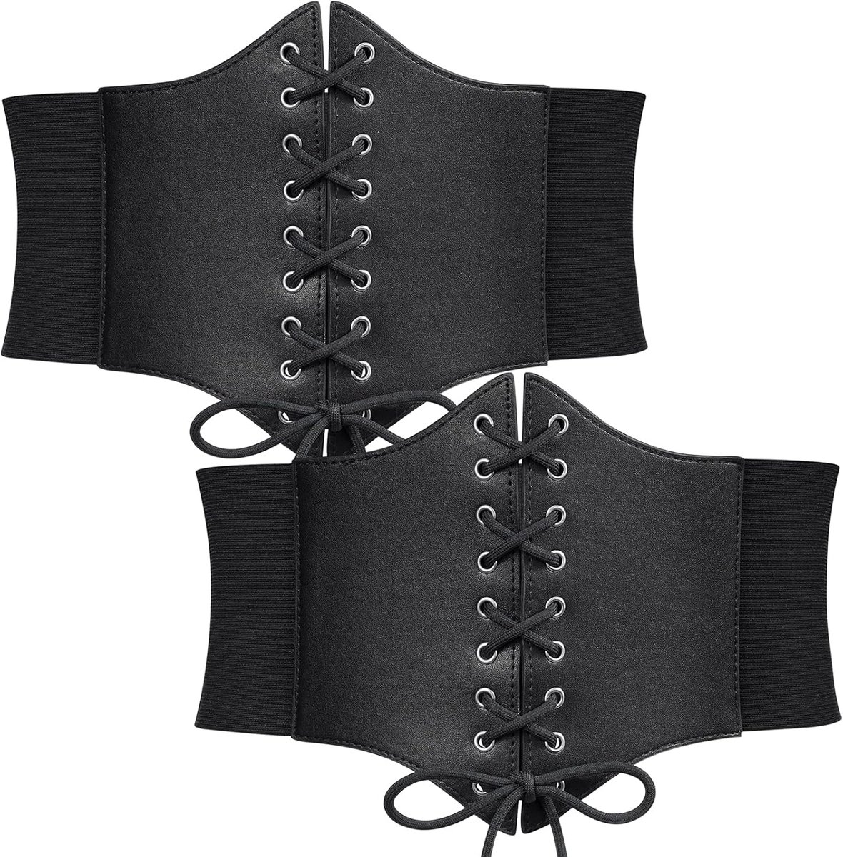 2 stuks damesriem, brede veterriem voor dames, korset, elastische taille, riem voor Halloween party