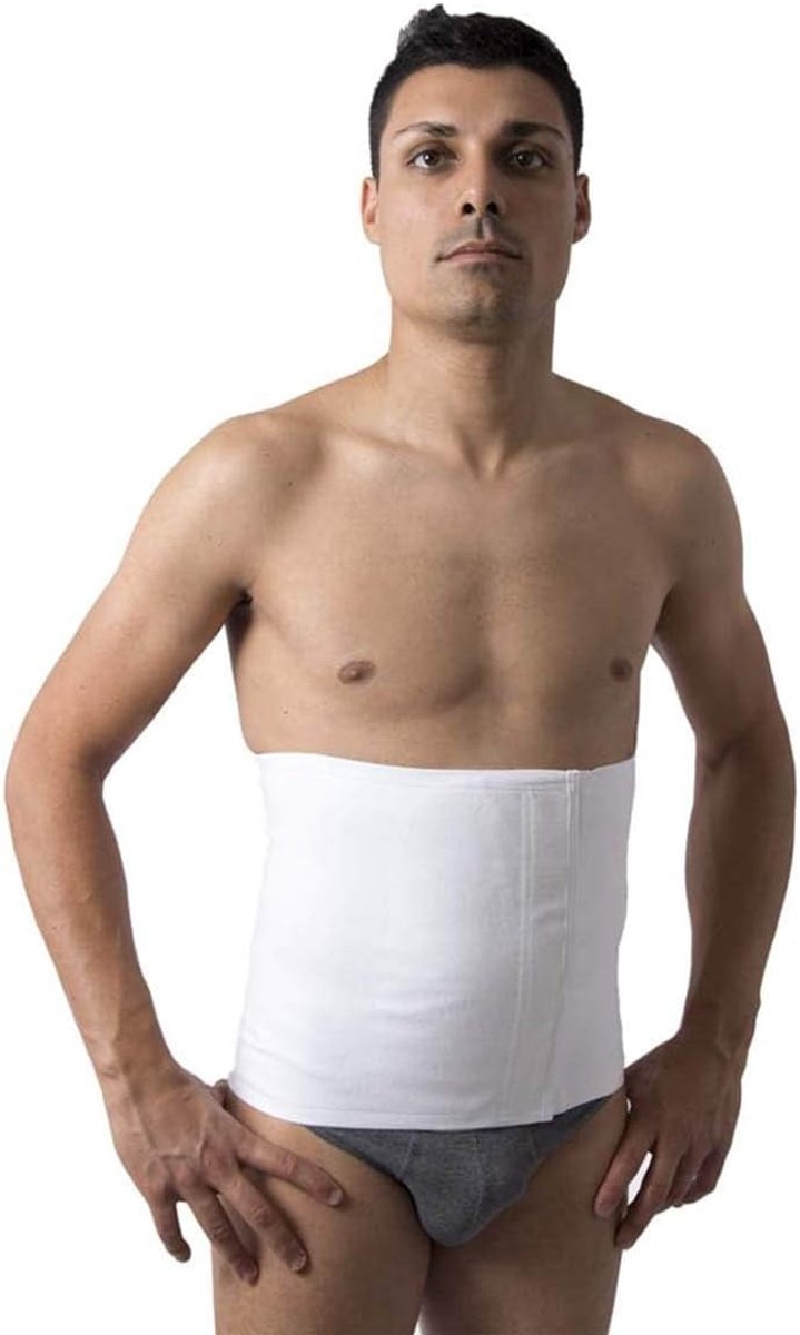 703 Buikband na operaties, steunriem na de geboorte, lendensteun, hypoallergeen, uniseks, voor heren en dames, katoen, met klittenbandsluiting, hoogte 28 cm