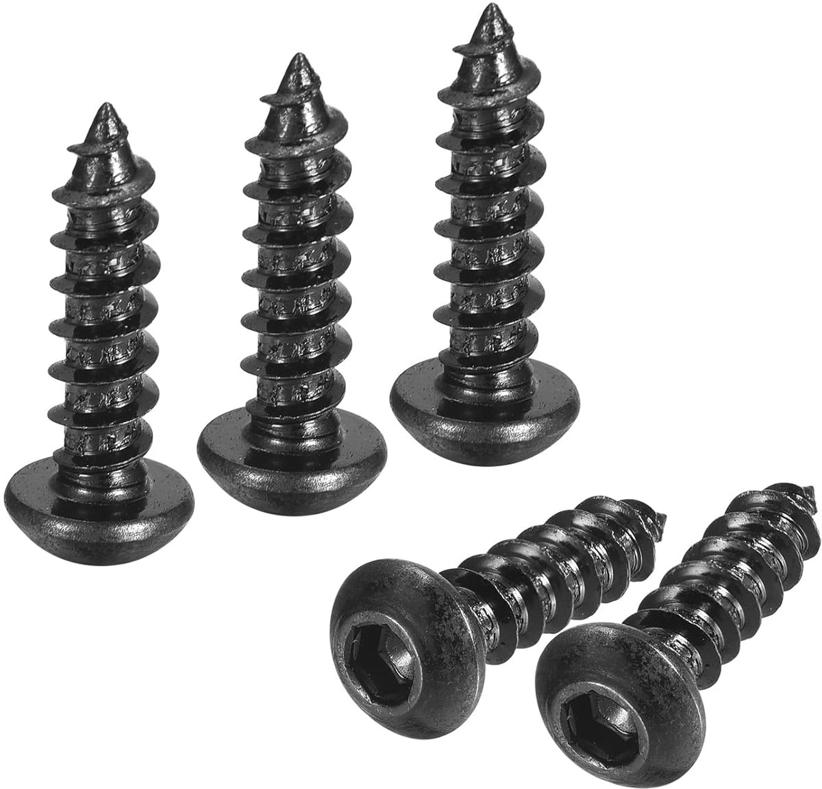Zelftappende schroeven met binnenzeskant, M6 x 20 mm, schroeven van koolstofstaal, 200 stuks